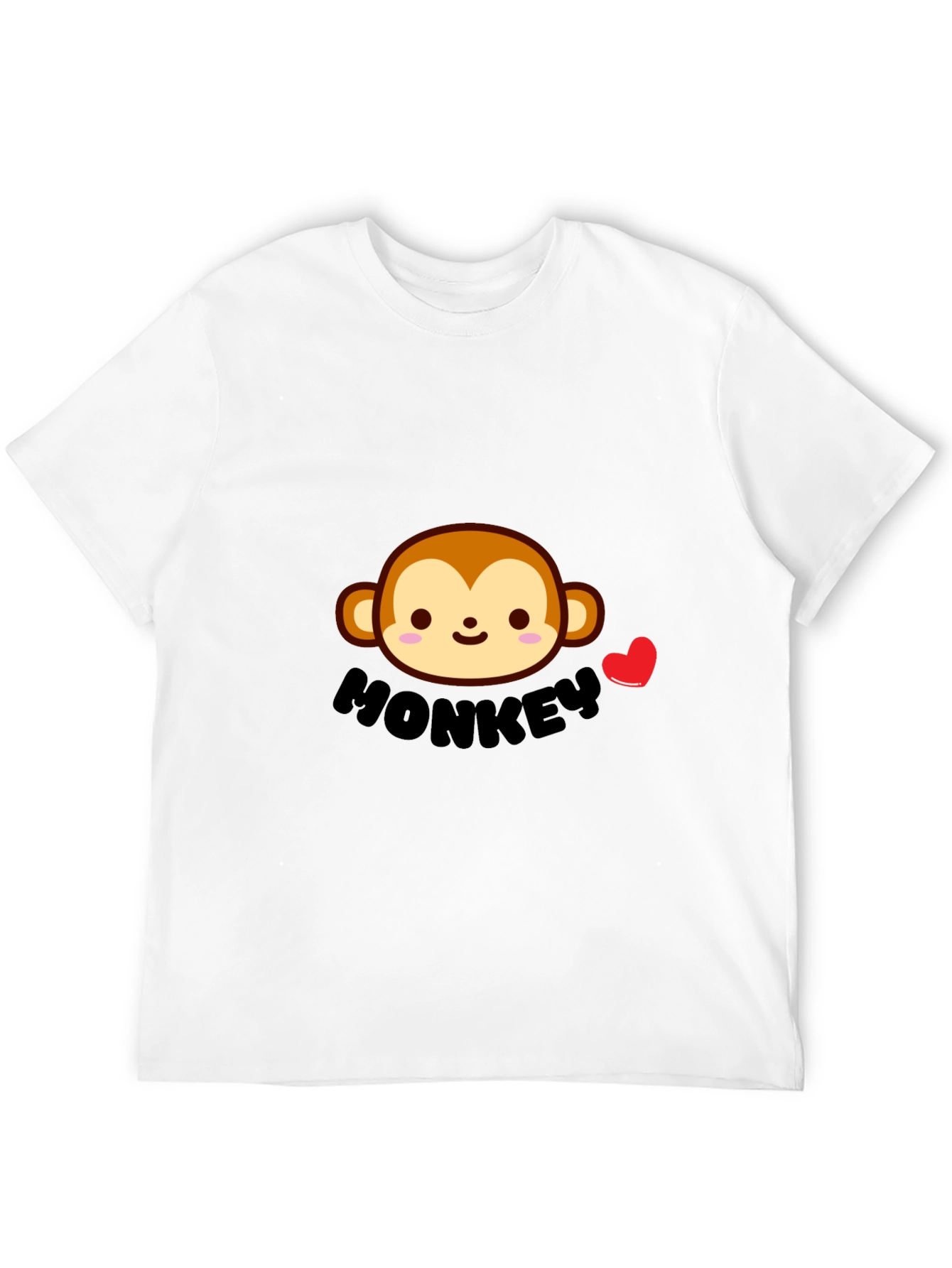 Cute Monkey Graphic Tee - Black Cotton Comfort