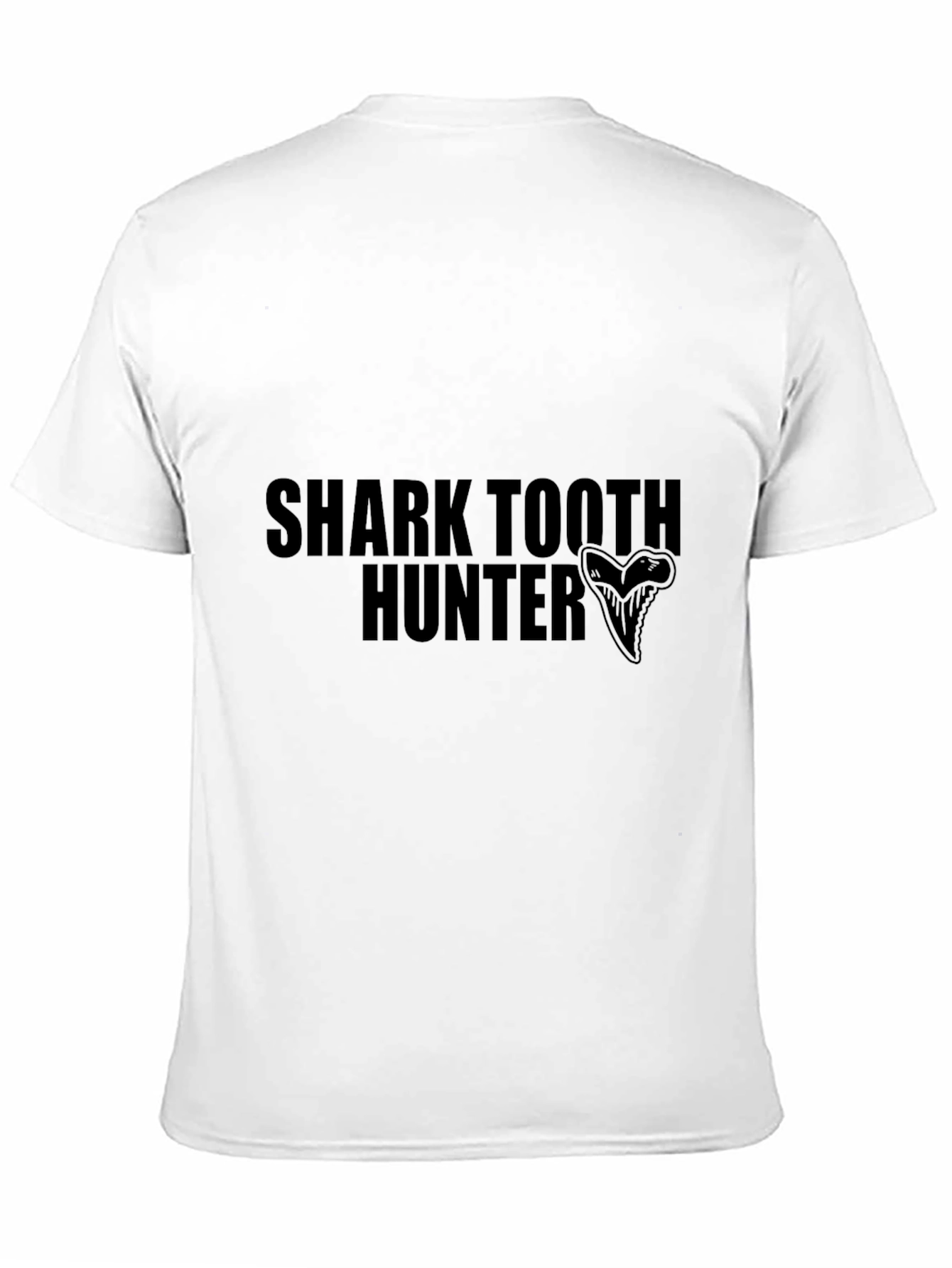 Shark Tooth Hunter Graphic Tee - Black Cotton T-Shirt