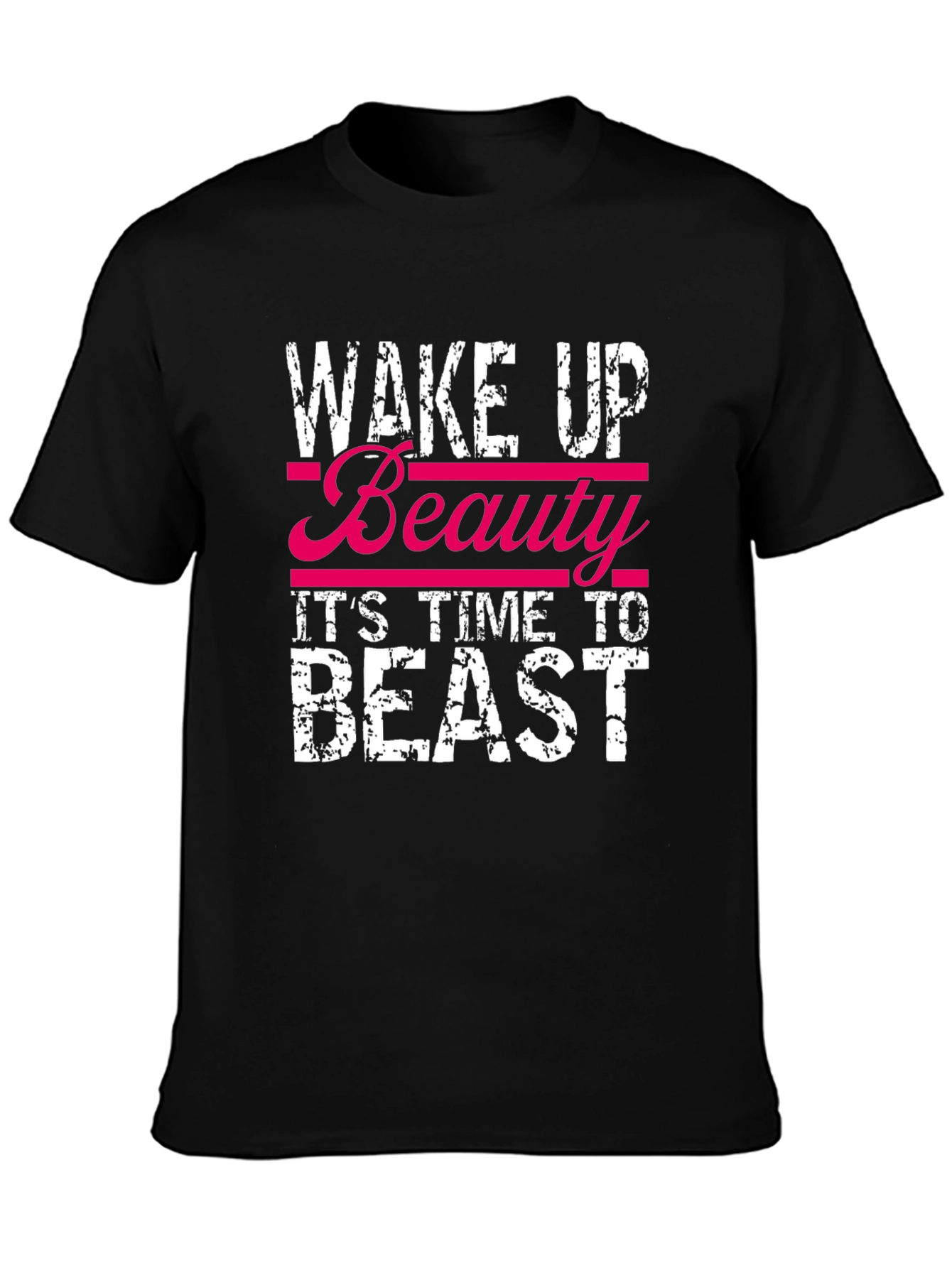 Wake Up Beauty Beast Graphic Tee - Black