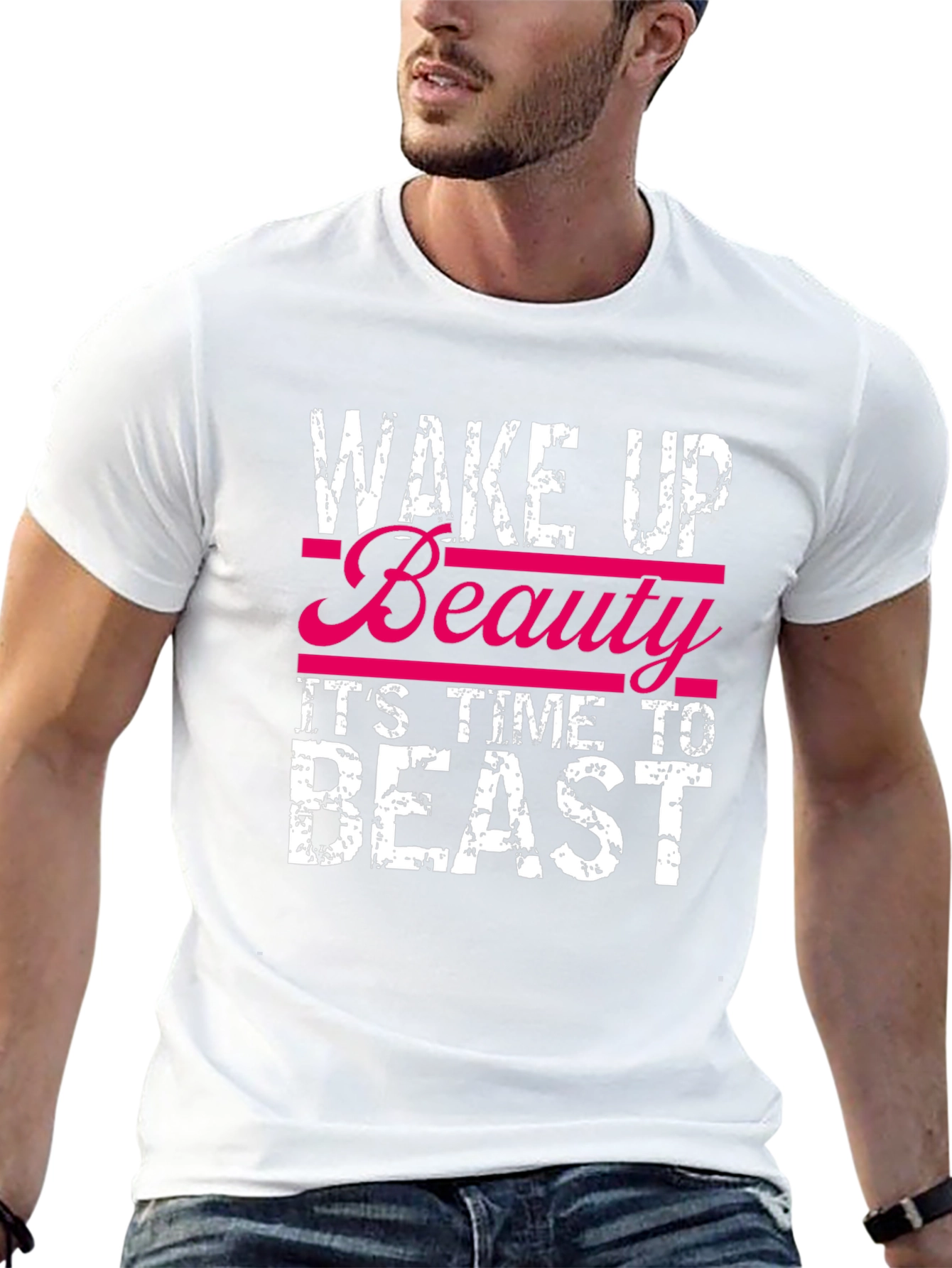 Wake Up Beauty Beast Graphic Tee - Black