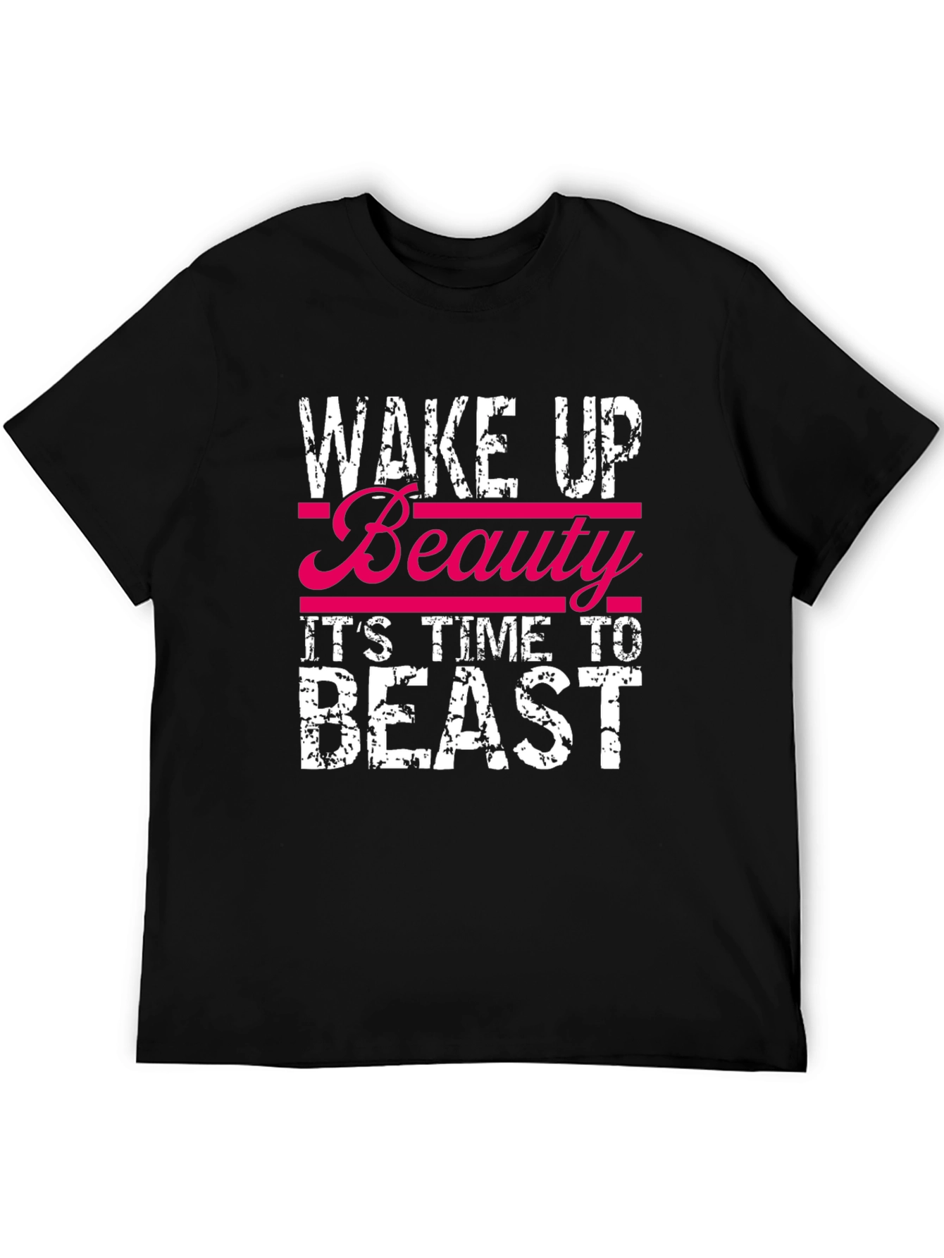 Wake Up Beauty Beast Graphic Tee - Black