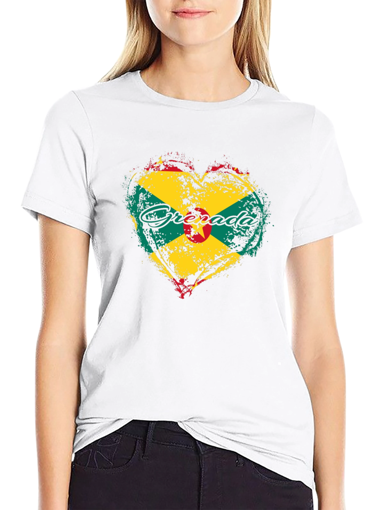 Grenada Flag Heart T-Shirt - Patriotic Island Pride
