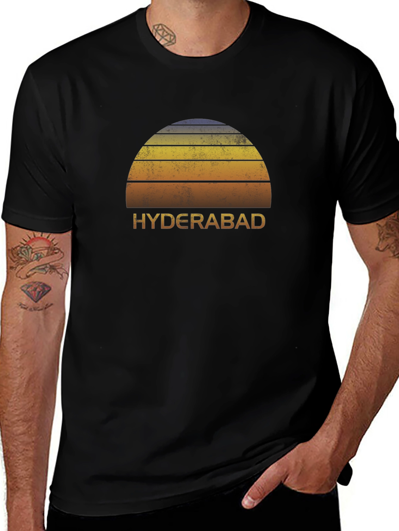 Retro Hyderabad Sunset Graphic Tee
