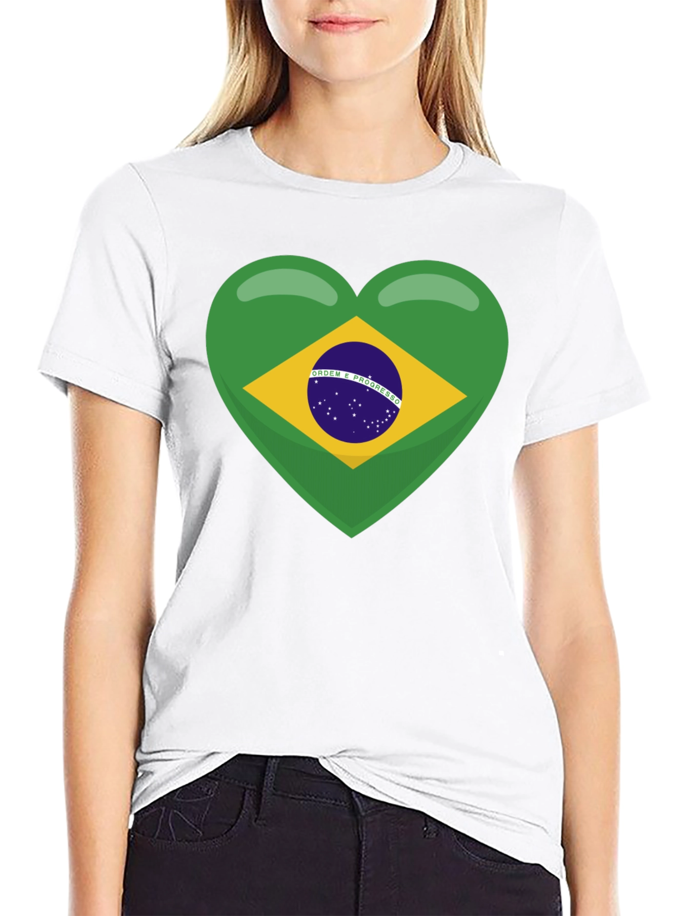 Brazil Flag Heart T-Shirt - Show Your Love!