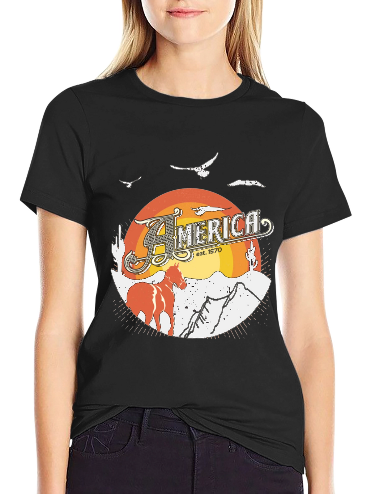 America Est. 1970 Graphic Tee - Black
