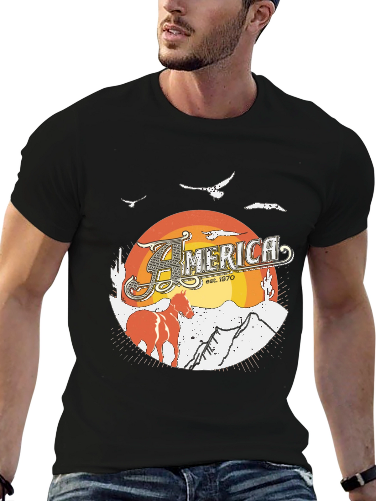 America Est. 1970 Graphic Tee - Black