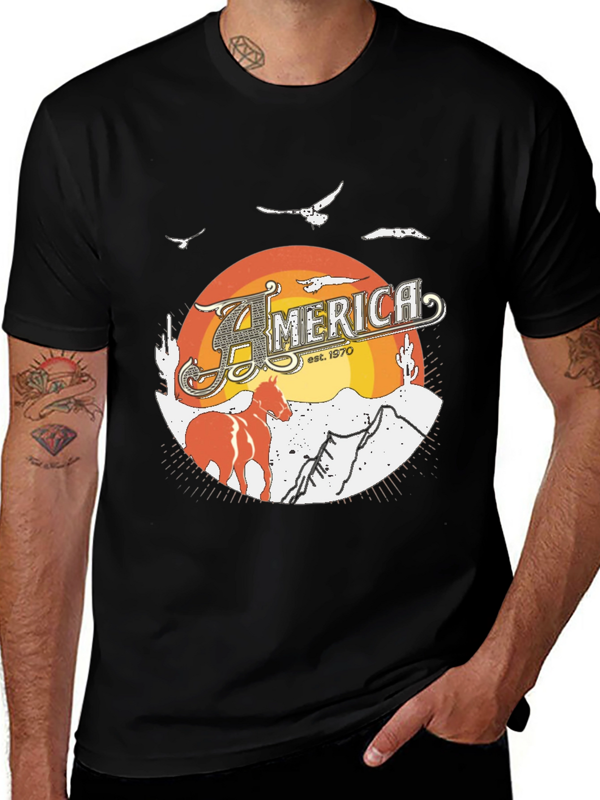 America Est. 1970 Graphic Tee - Black