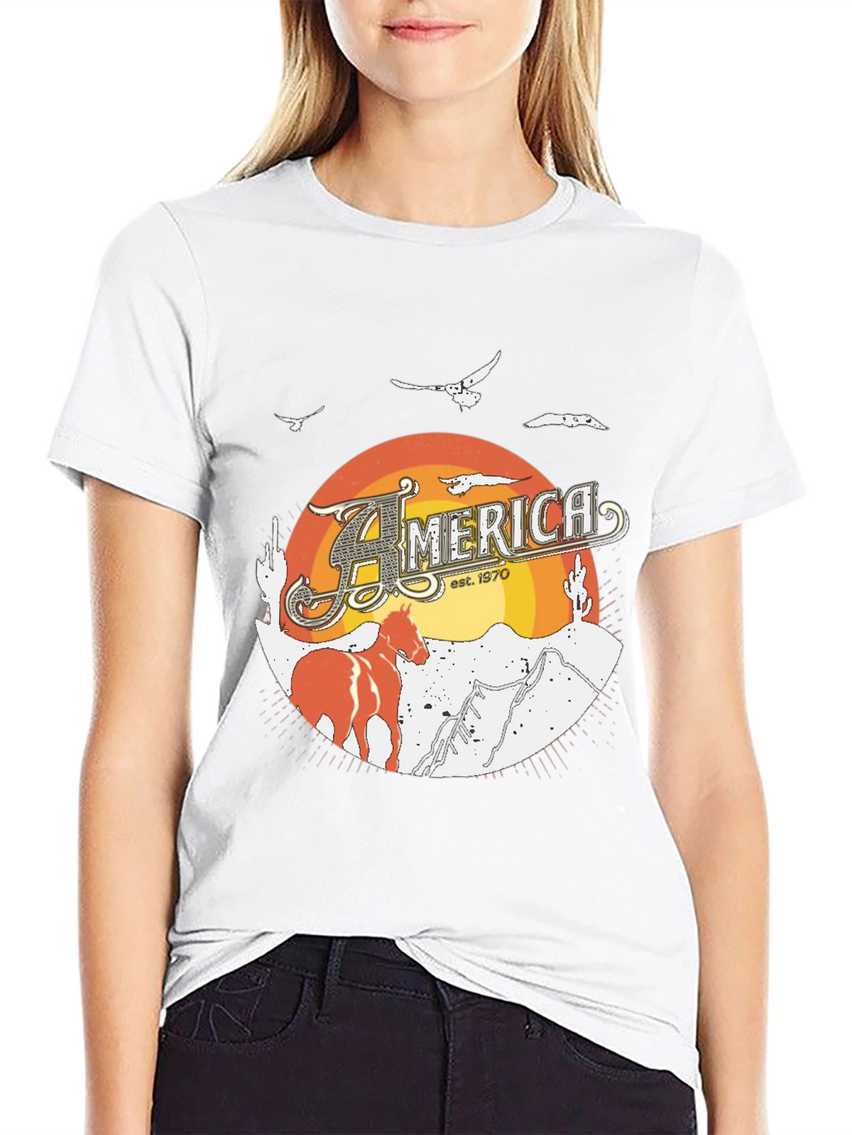 America Est. 1970 Graphic Tee - Black