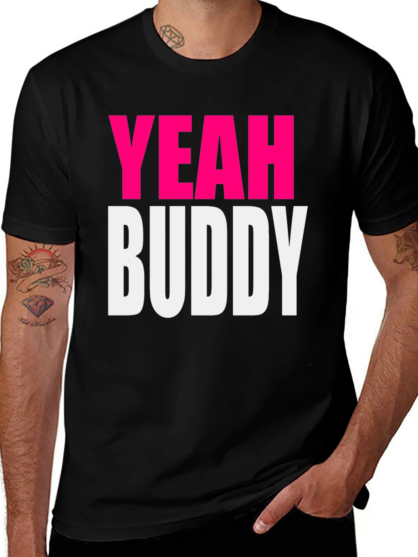 Yeah Buddy Graphic Tee - Black Cotton T-Shirt