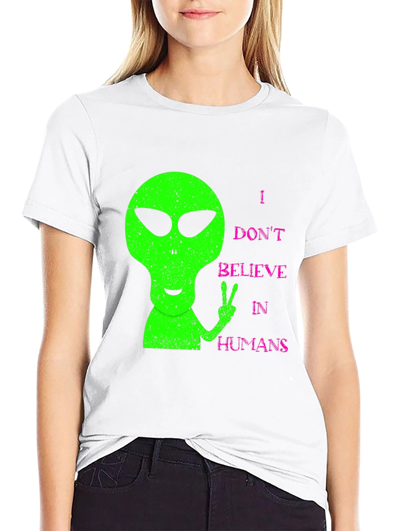 Alien Peace T-Shirt - I Dont Believe in Humans
