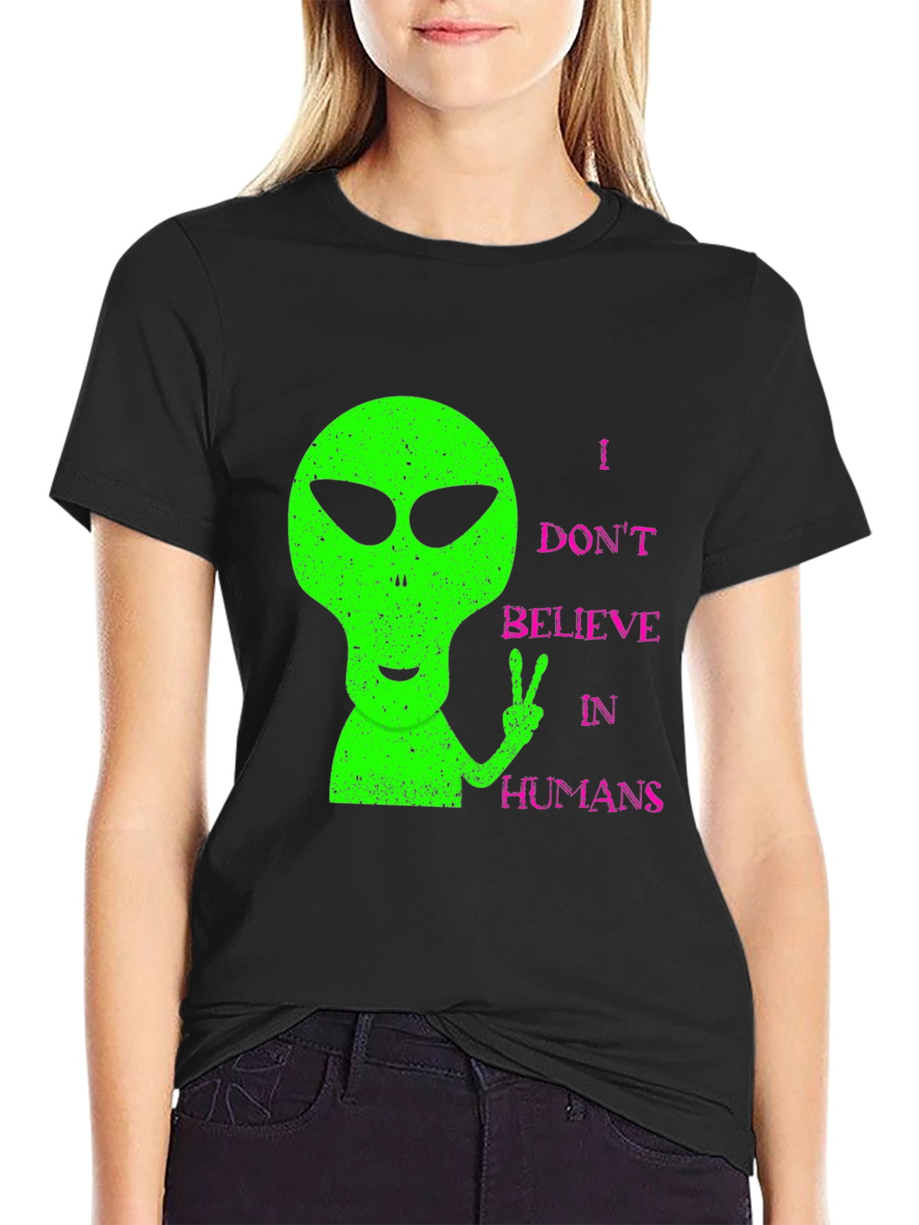 Alien Peace T-Shirt - I Dont Believe in Humans