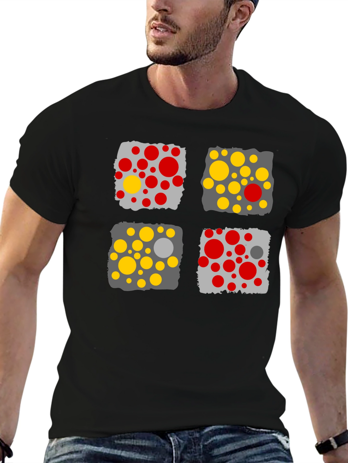 Modern Abstract Graphic Print Mens T-Shirt