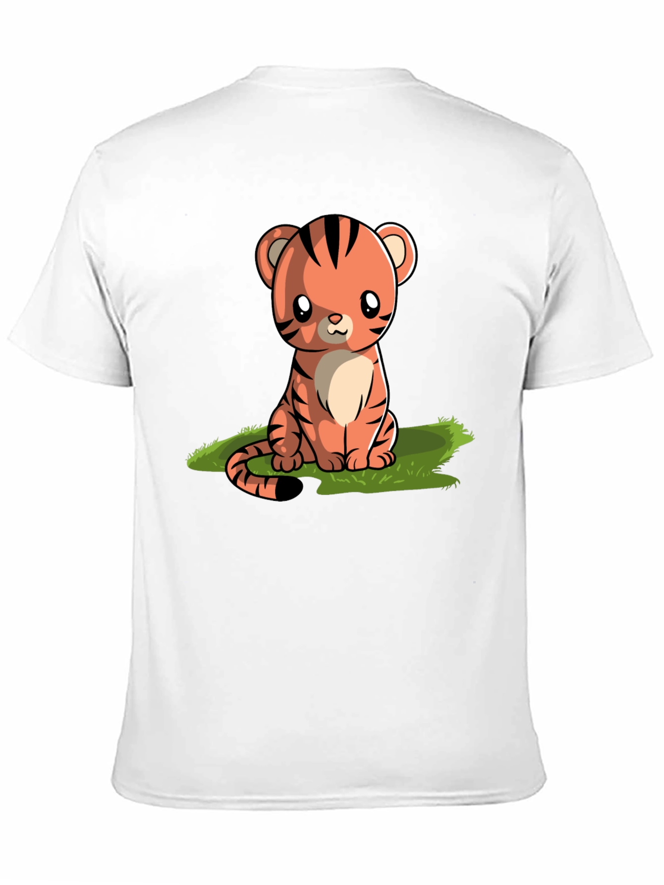 Cute Cartoon Tiger Graphic Tee - Black T-Shirt