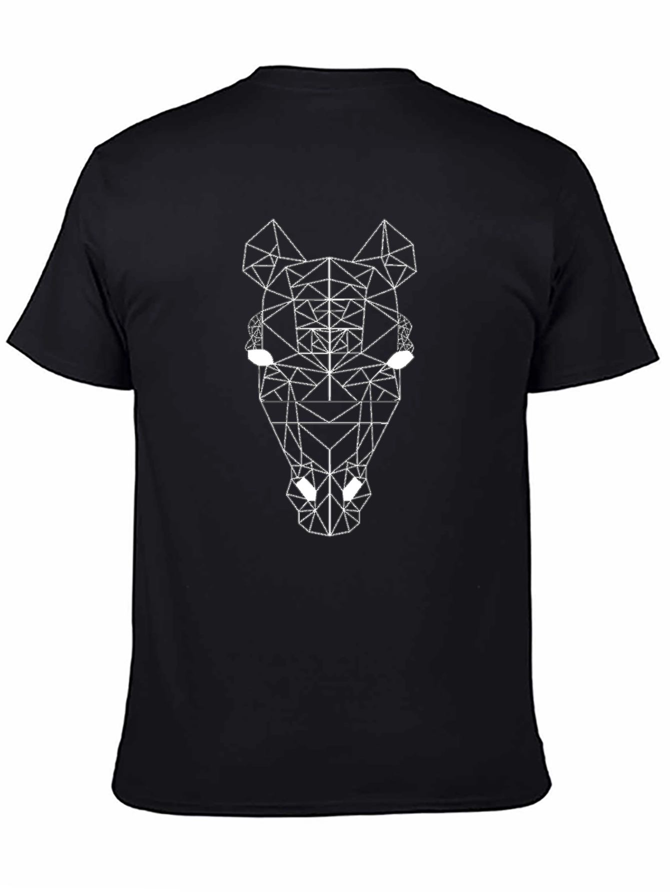 Geometric Horse Graphic Tee - Black