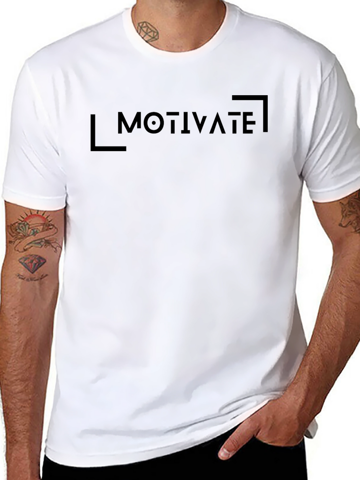 Motivate Graphic Print Black T-Shirt