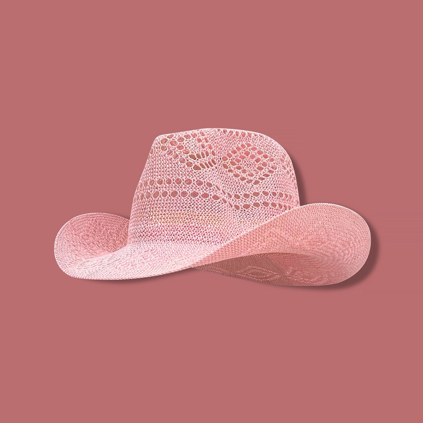 Breathable Knit Western Cowboy Hat for Summer Beach and Sun Protection