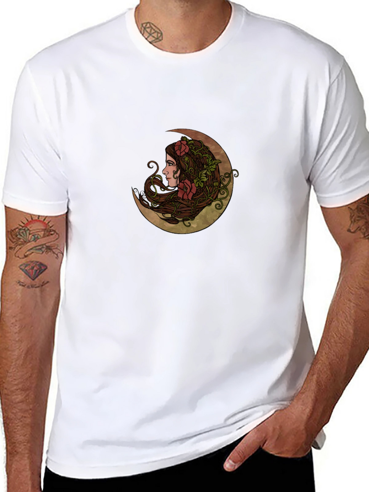 Moon Goddess Graphic T-Shirt - Unisex Black Tee