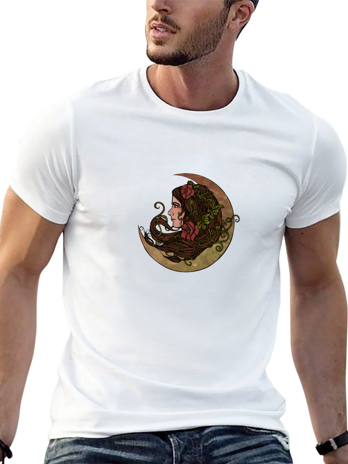 Moon Goddess Graphic T-Shirt - Unisex Black Tee