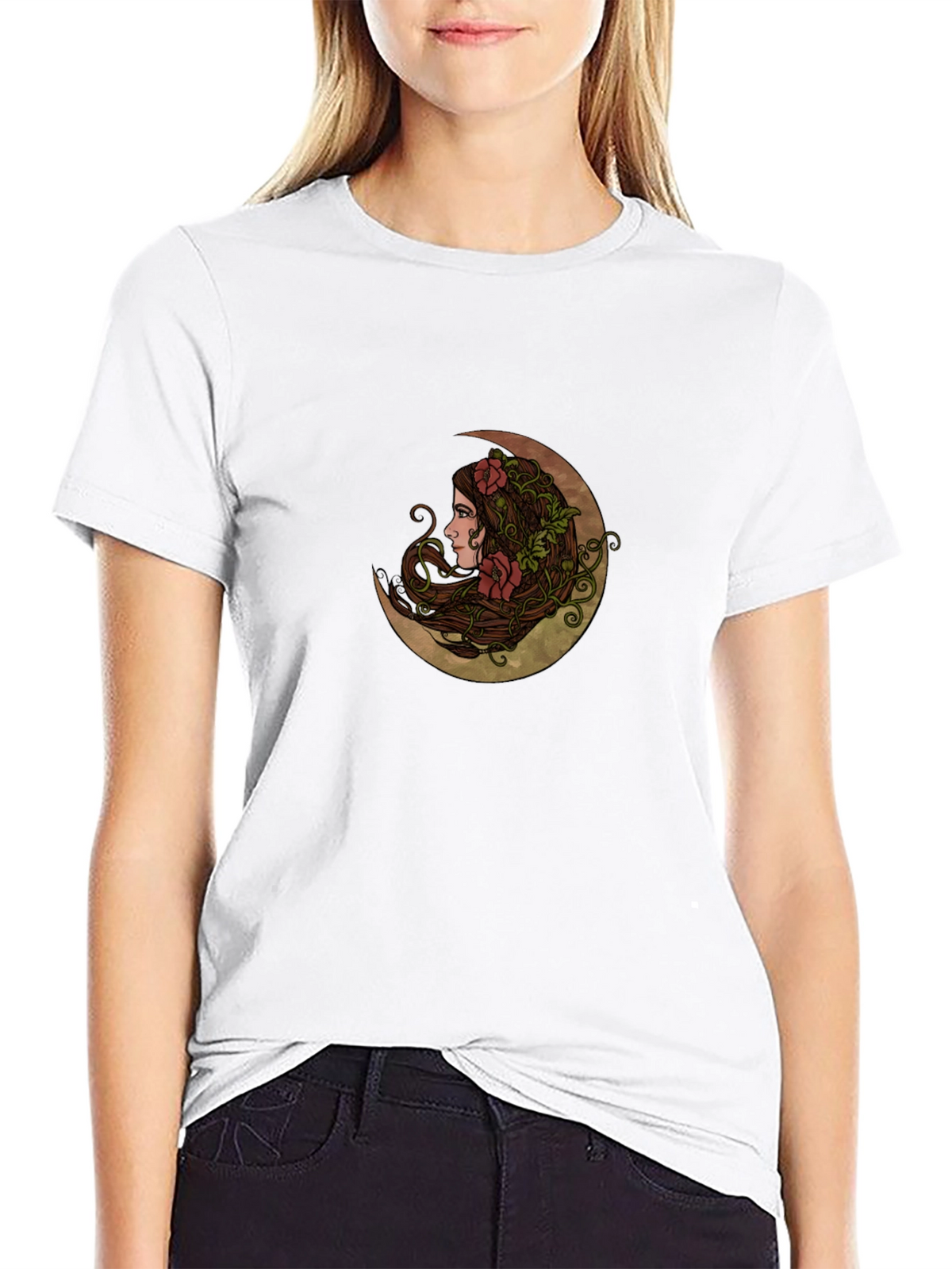 Moon Goddess Graphic T-Shirt - Unisex Black Tee