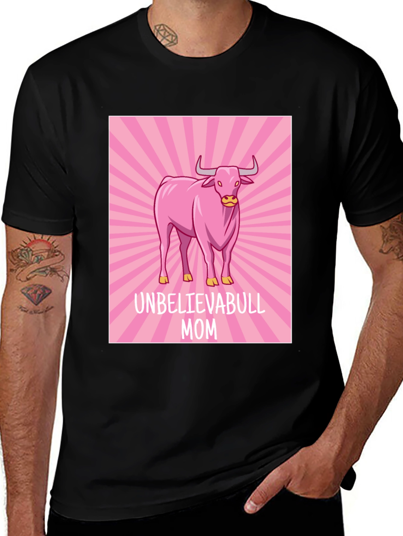 Unbelievabull Mom T-Shirt - Pink Bull Graphic Tee