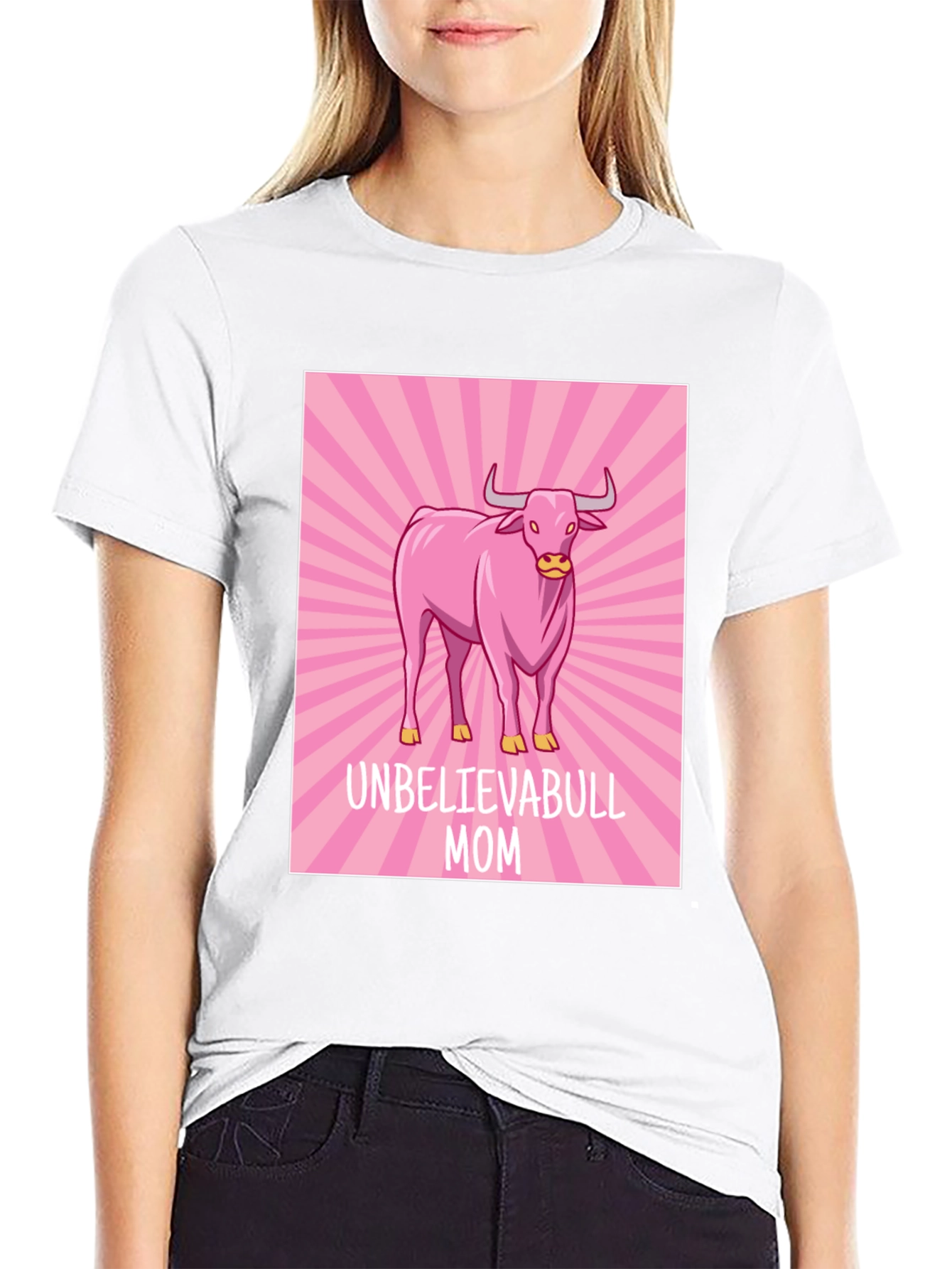 Unbelievabull Mom T-Shirt - Pink Bull Graphic Tee