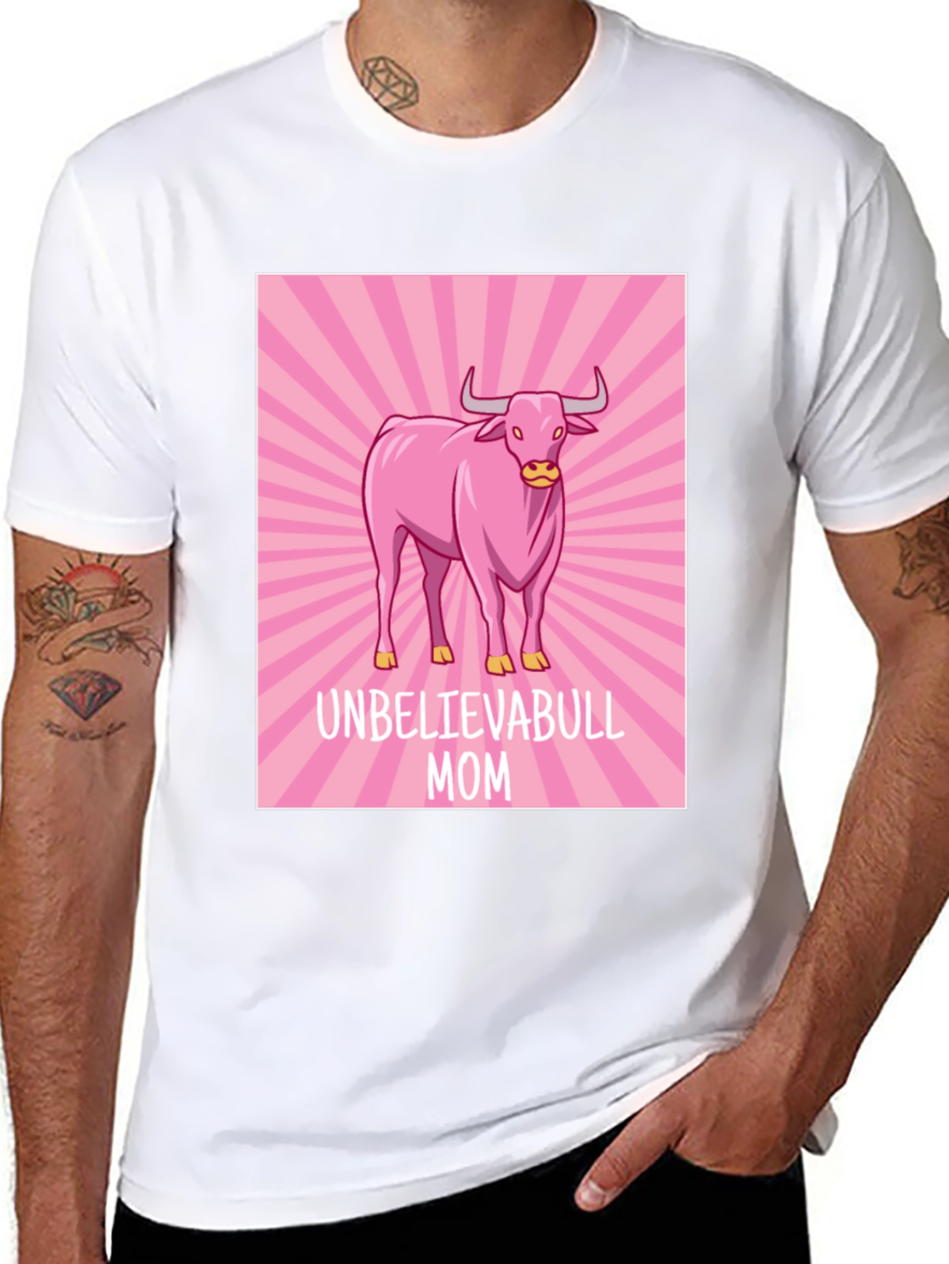 Unbelievabull Mom T-Shirt - Pink Bull Graphic Tee