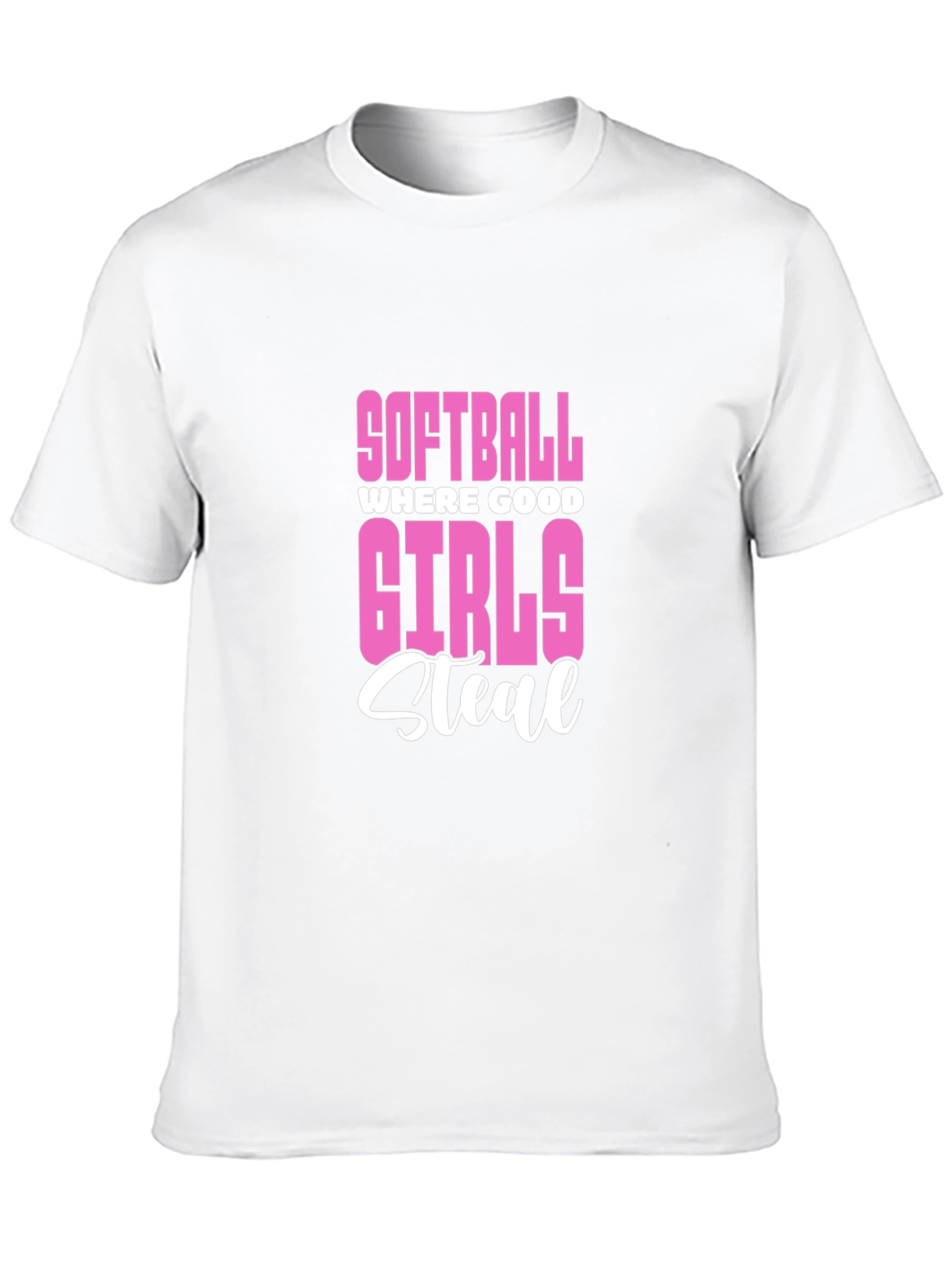 Softball Girls Steal Graphic Tee - Black
