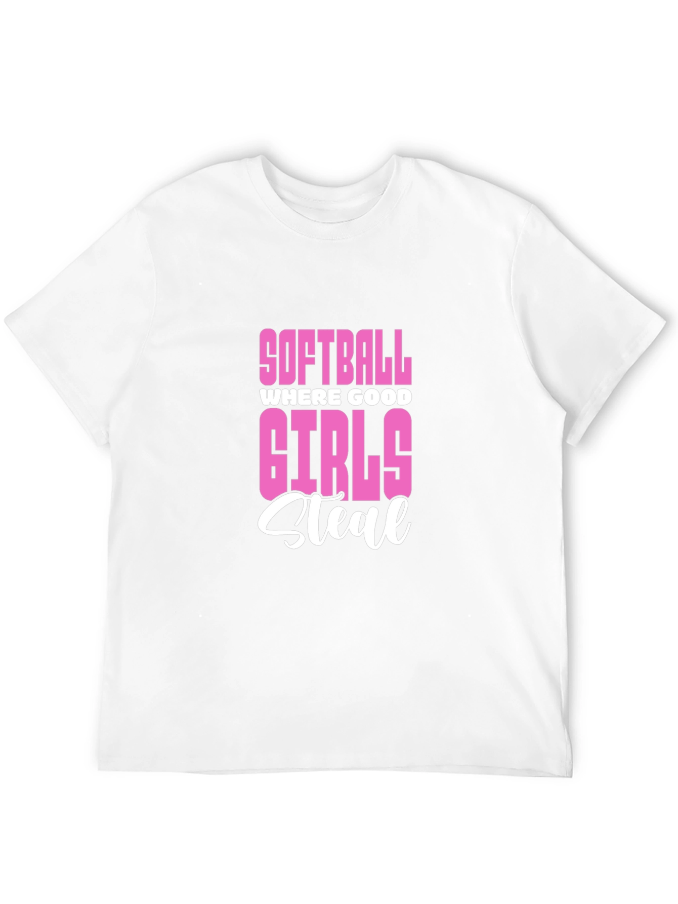Softball Girls Steal Graphic Tee - Black