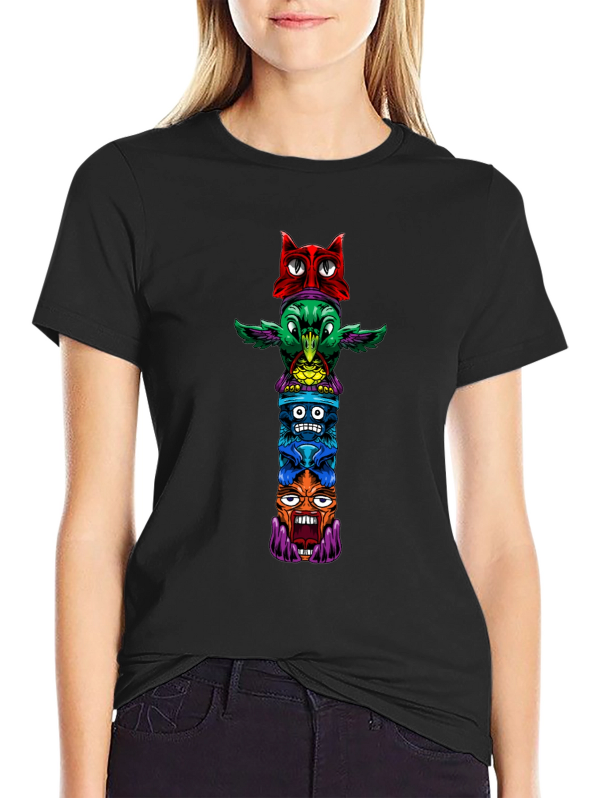 Funky Totem Pole Graphic T-Shirt