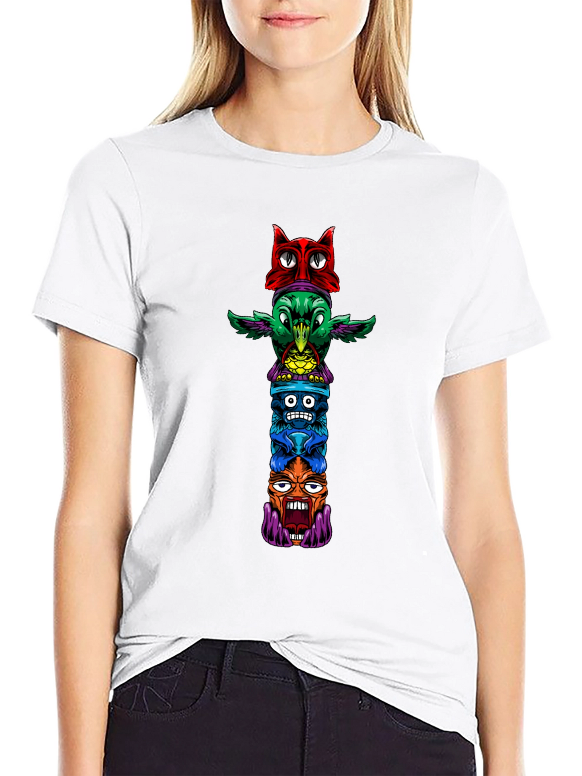 Funky Totem Pole Graphic T-Shirt