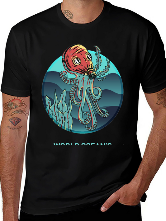 Octopus Gas Mask Graphic T-Shirt