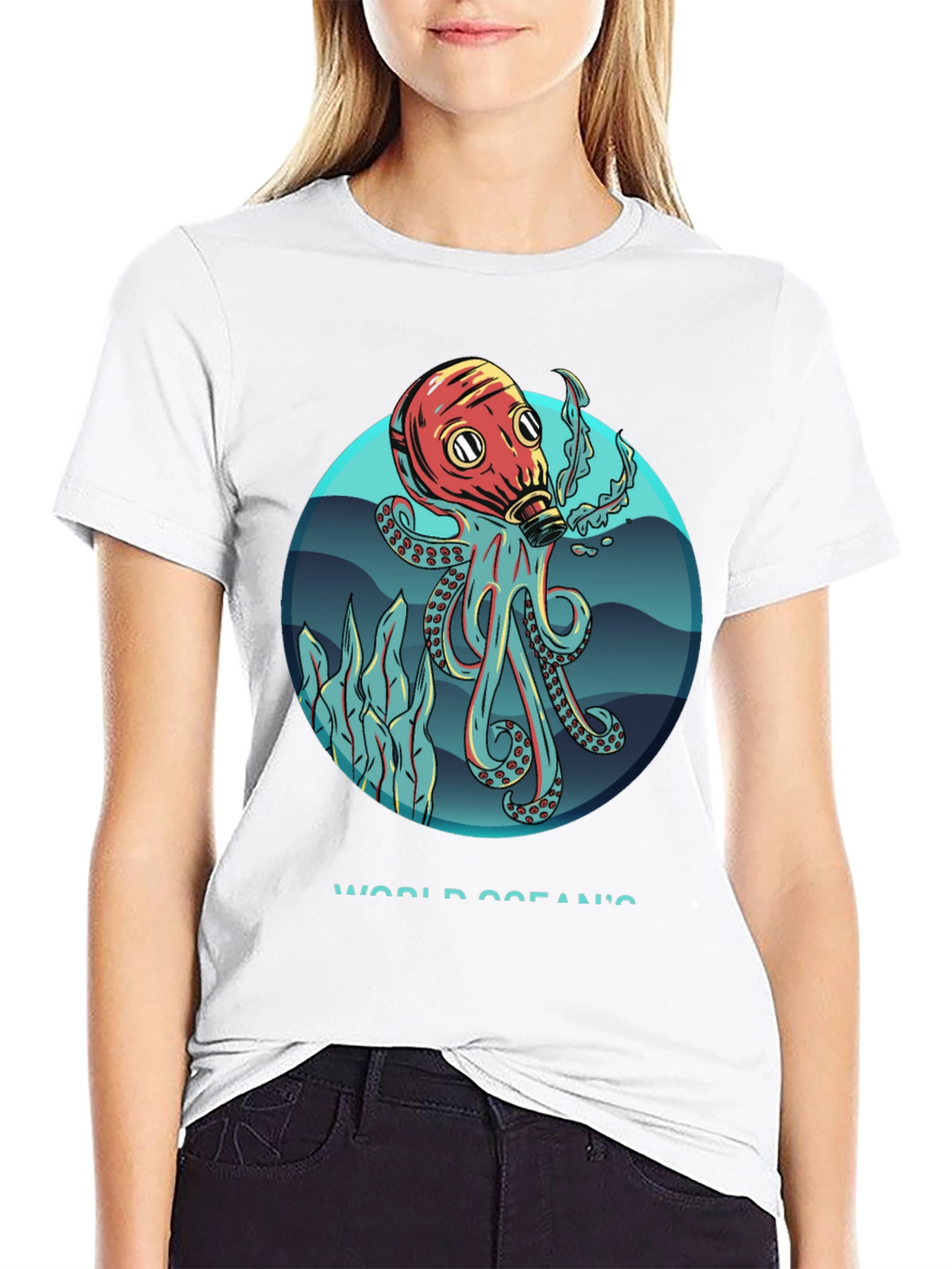 Octopus Gas Mask Graphic T-Shirt