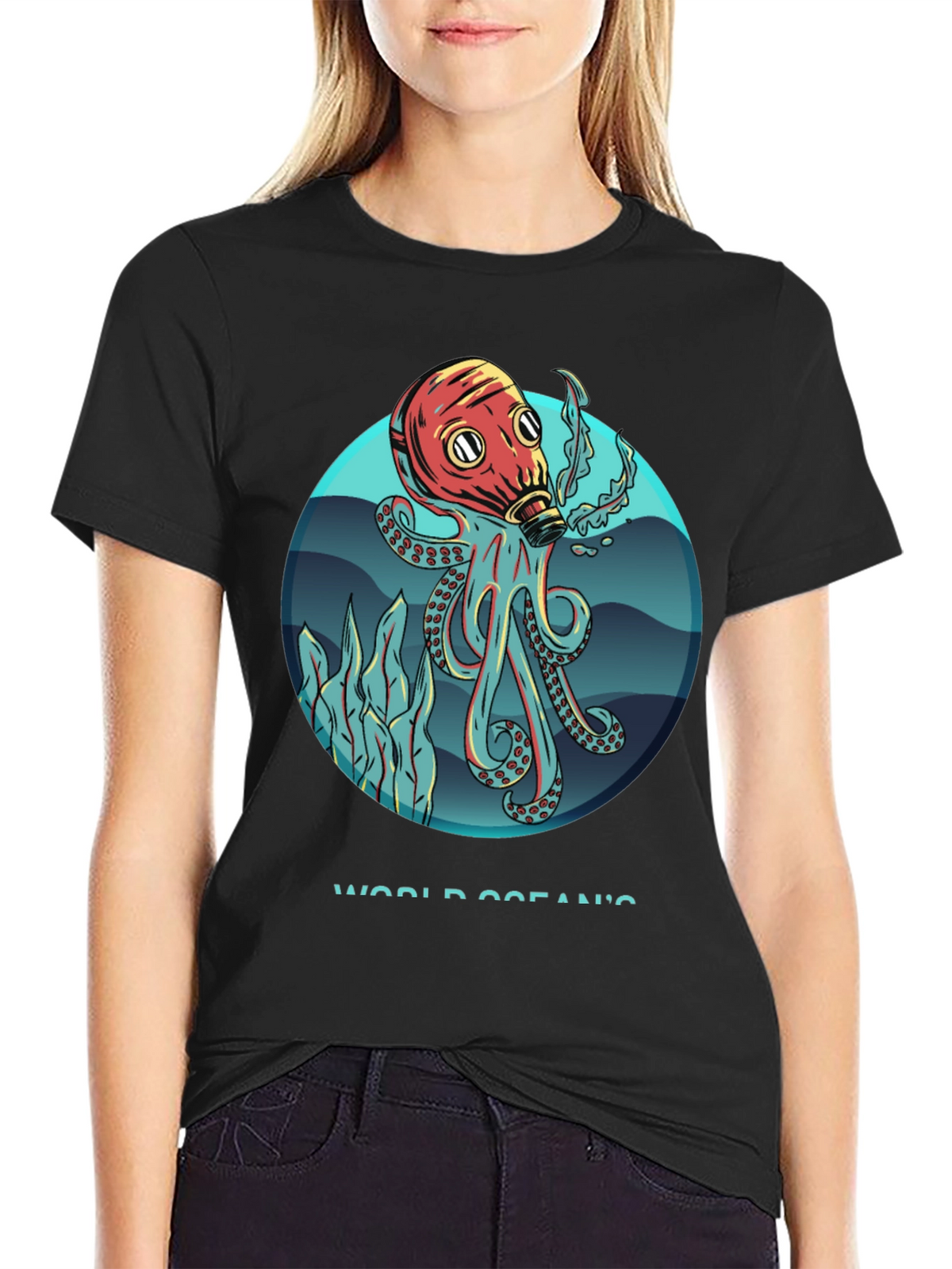 Octopus Gas Mask Graphic T-Shirt