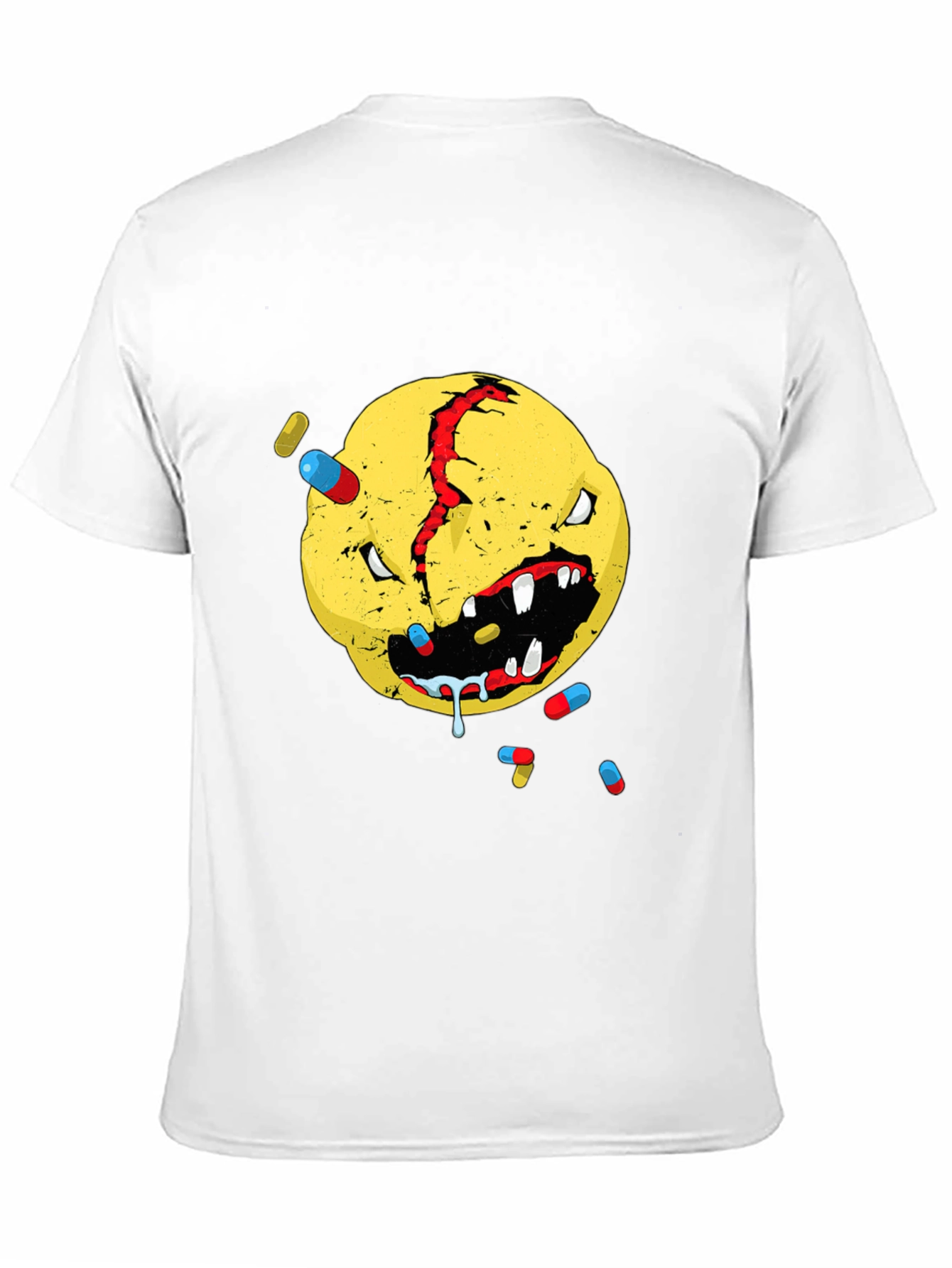 Distressed Smiley Face Graphic T-Shirt