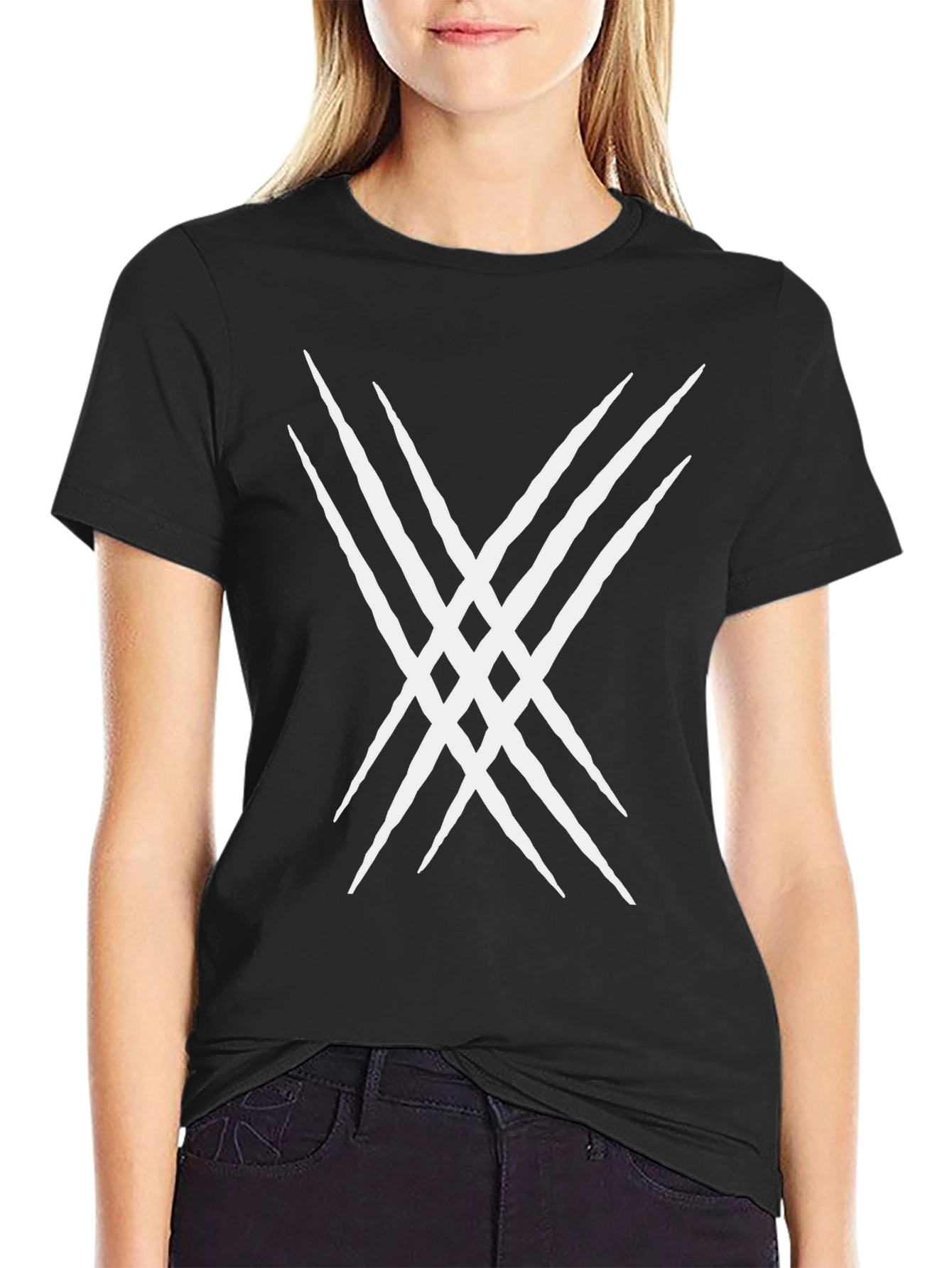Claw Mark Graphic Tee - Black Cotton Blend