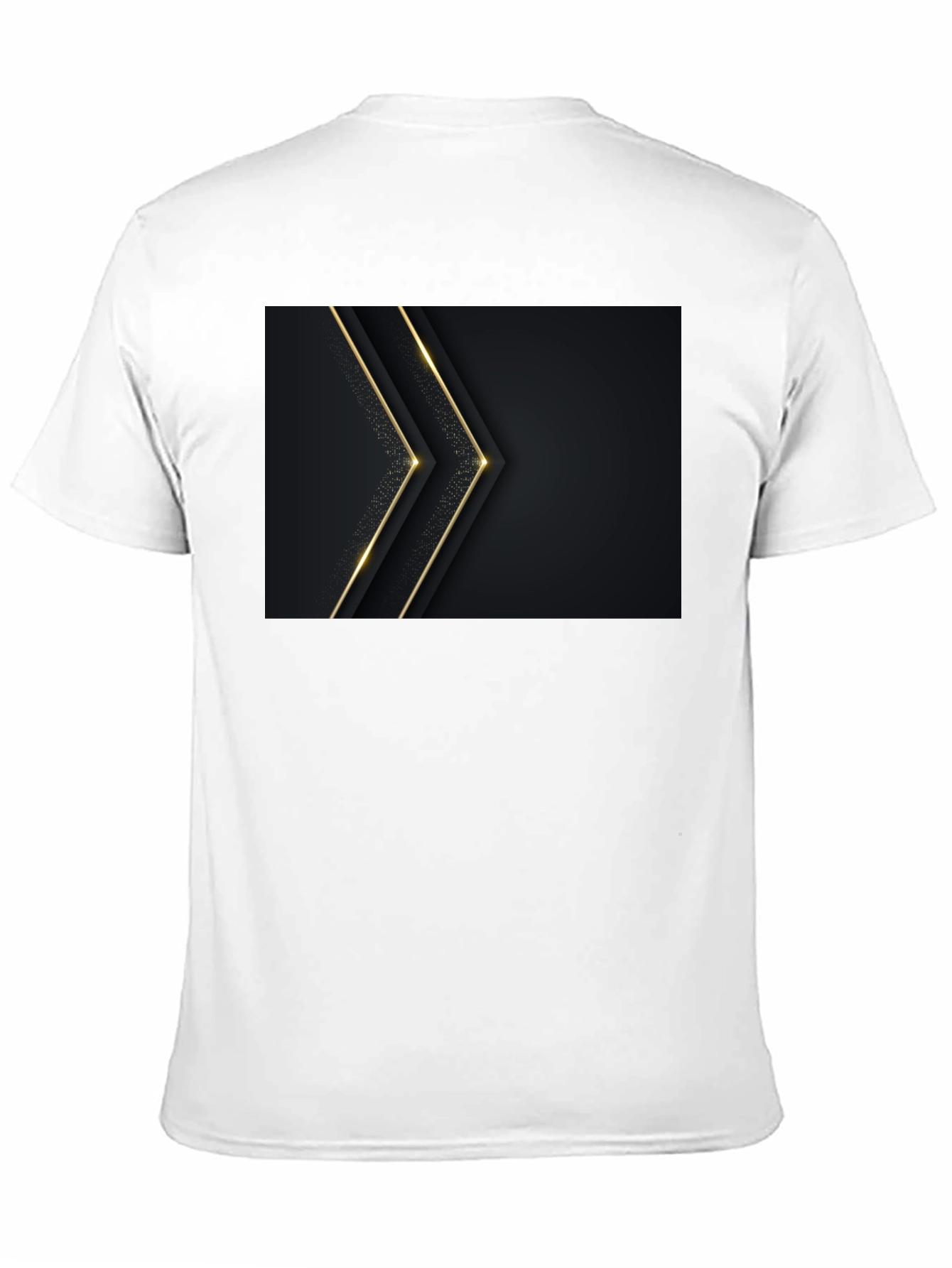 Sleek Black Tee with Gold Arrow Design