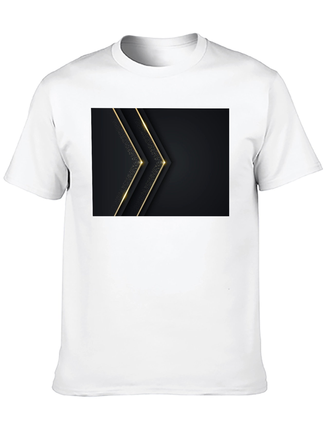 Sleek Black Tee with Gold Arrow Design