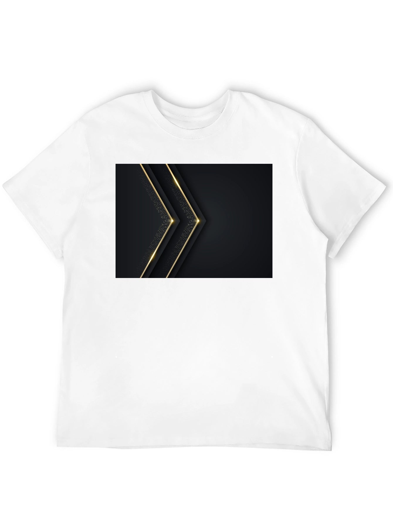 Sleek Black Tee with Gold Arrow Design