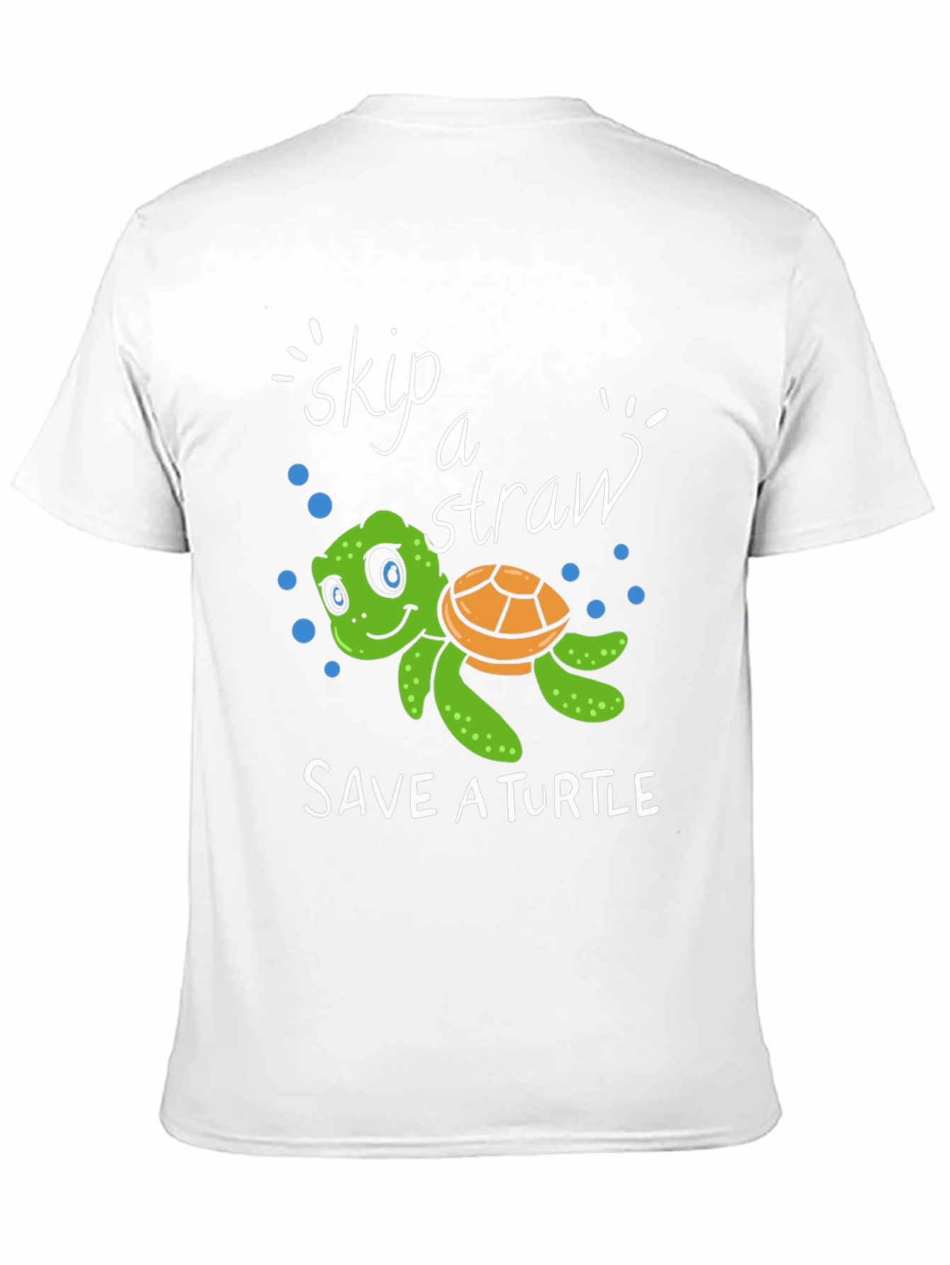 Skip A Straw Save A Turtle Black T-Shirt