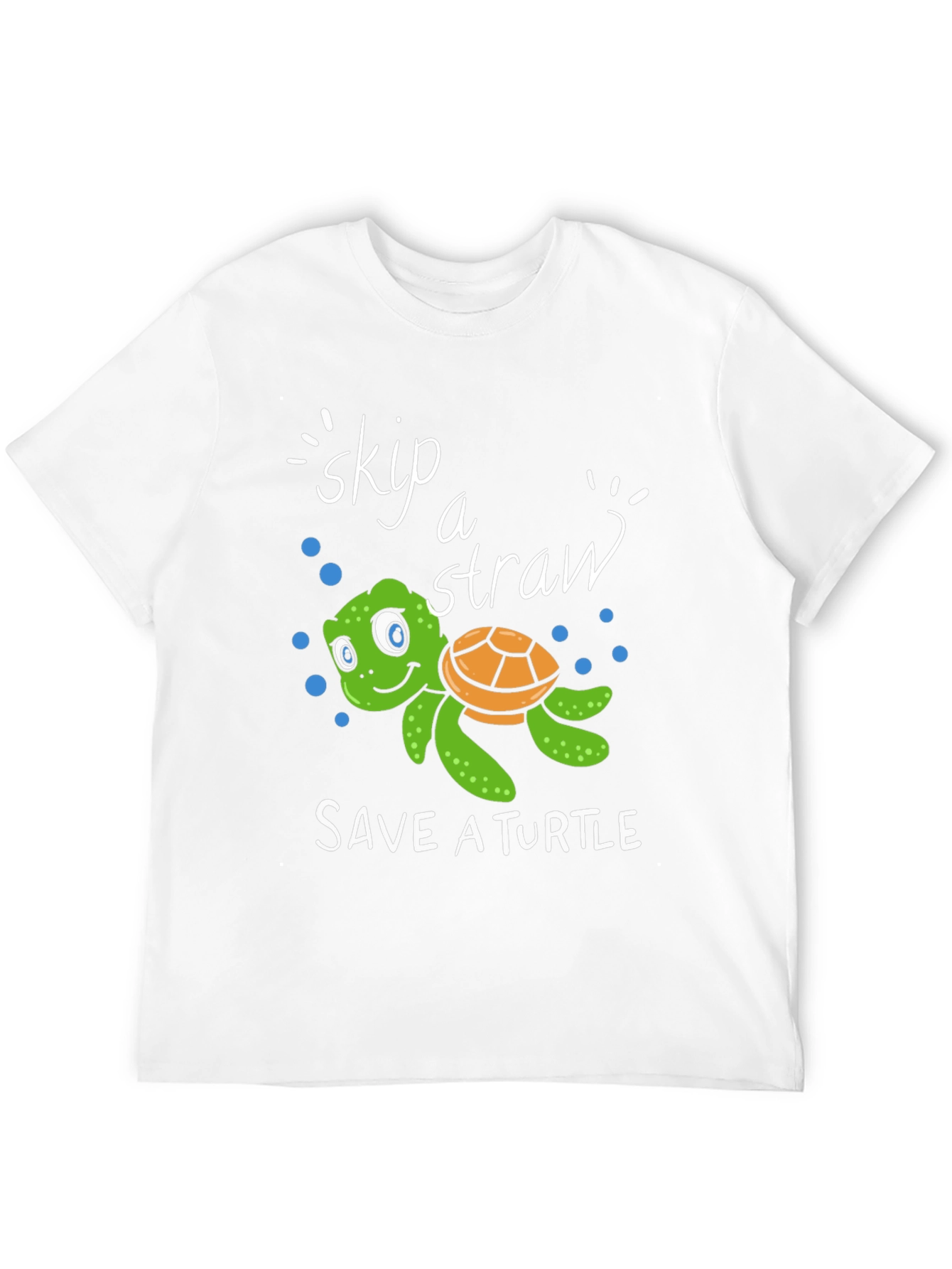 Skip A Straw Save A Turtle Black T-Shirt