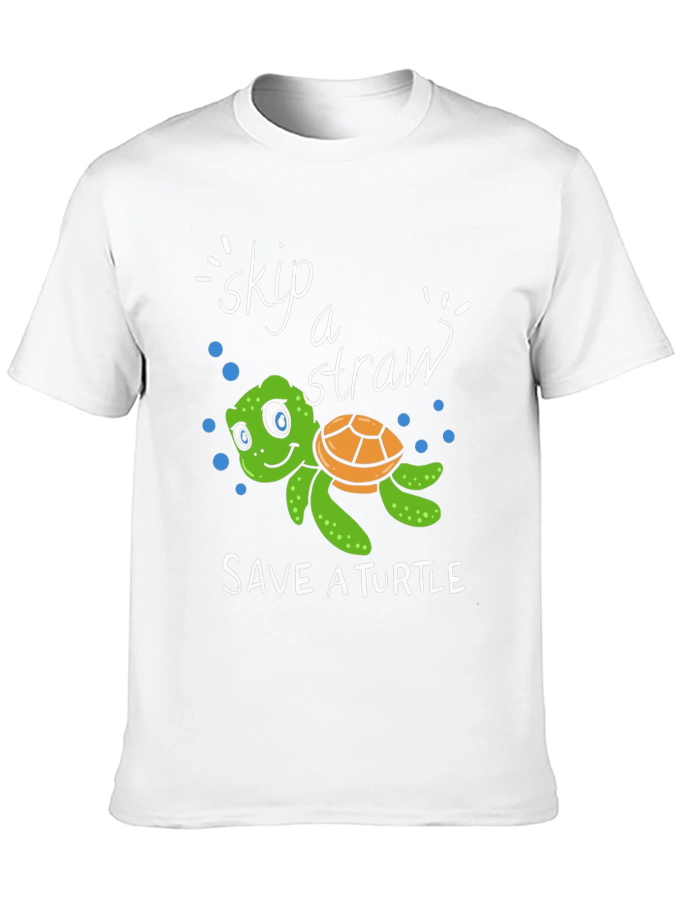 Skip A Straw Save A Turtle Black T-Shirt