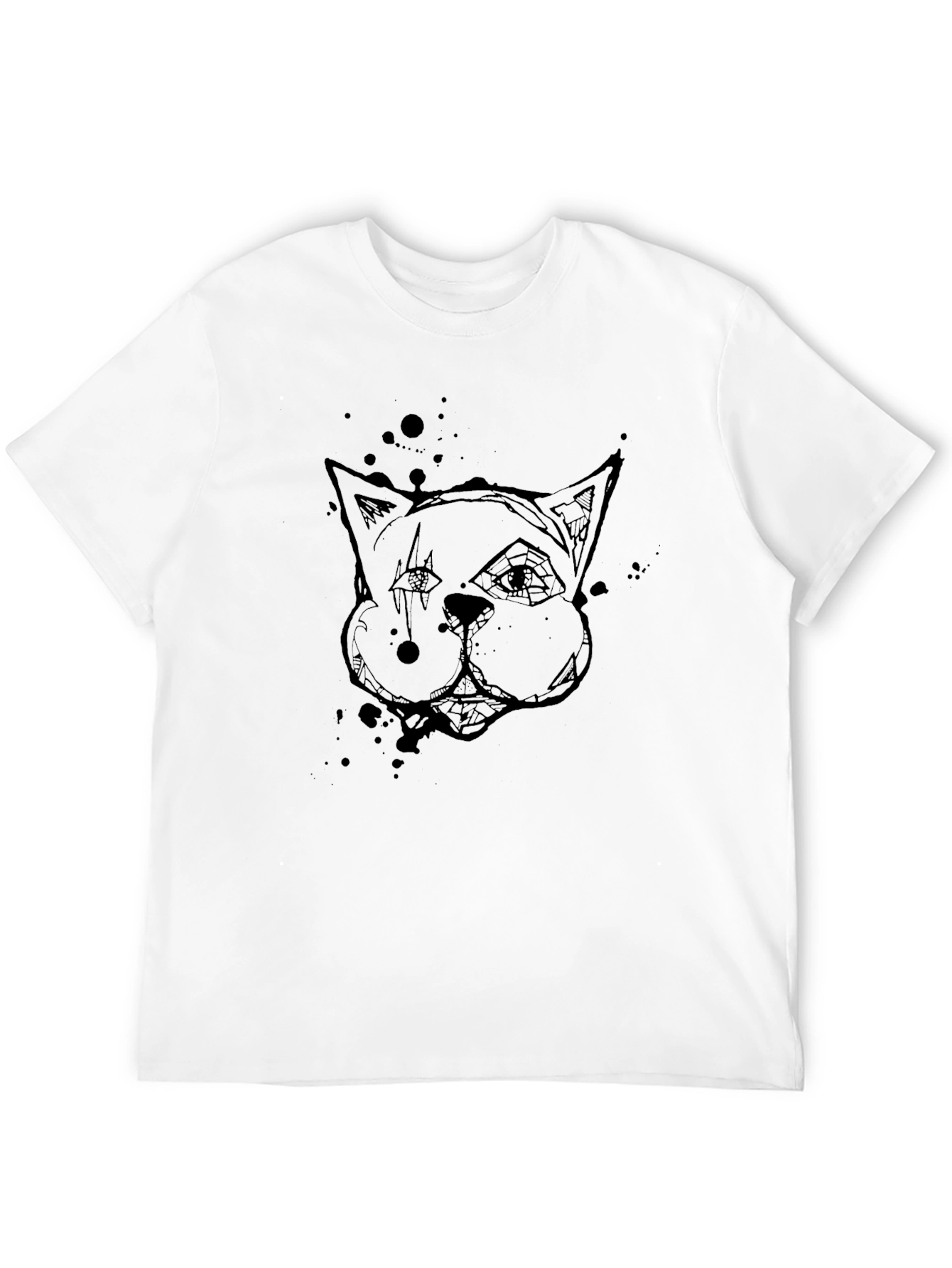 Edgy Cat Graphic Tee - Black Cotton T-Shirt