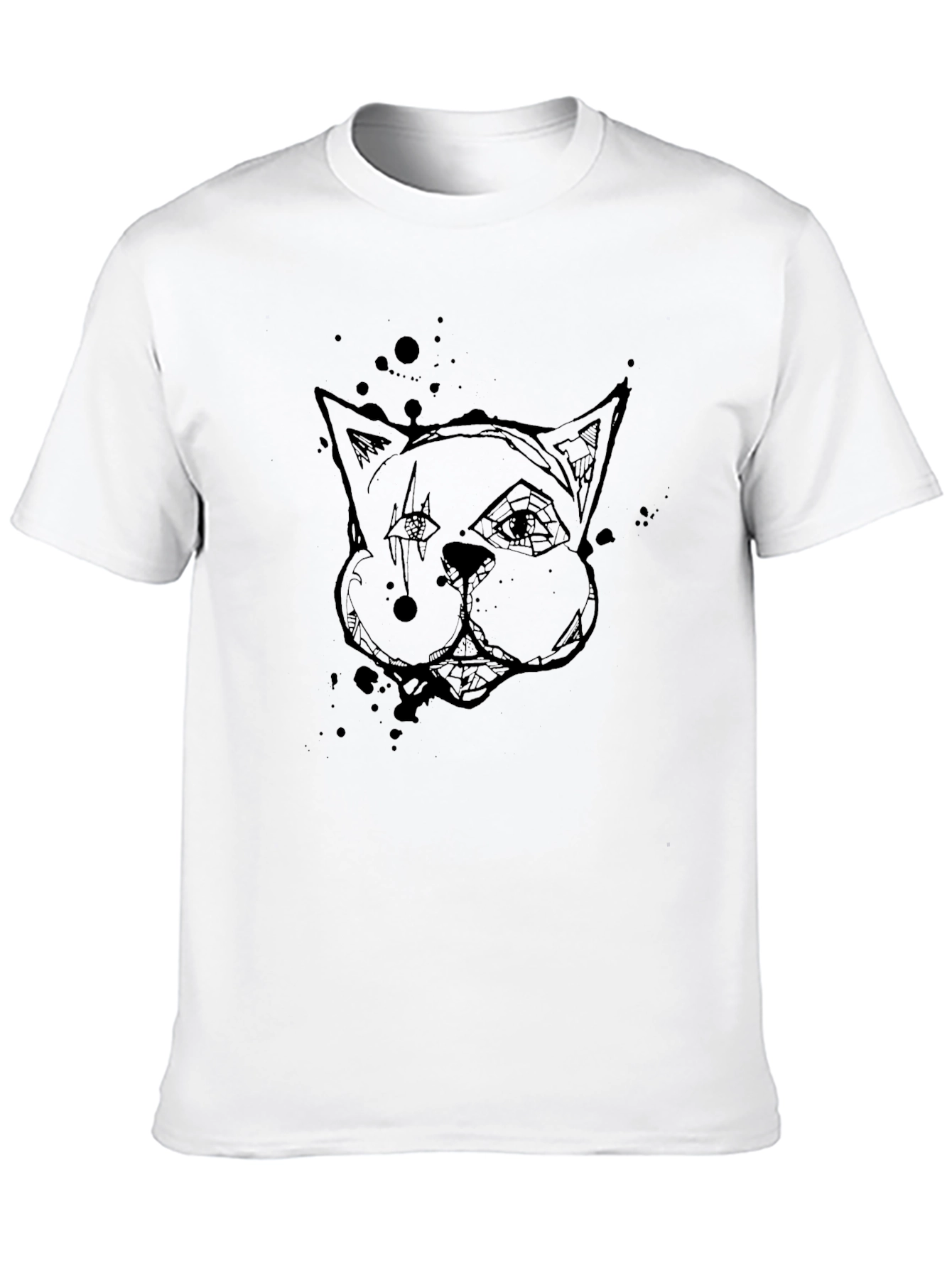 Edgy Cat Graphic Tee - Black Cotton T-Shirt
