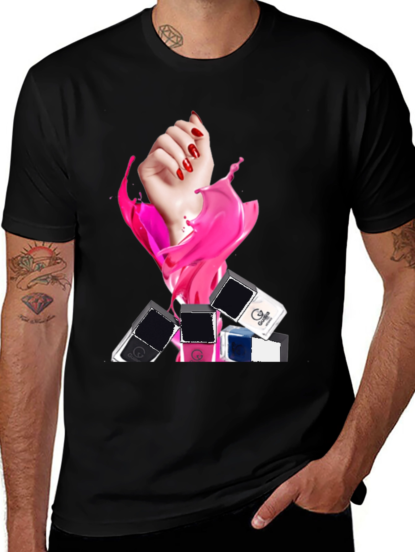 Nail Polish Splash Graphic T-Shirt