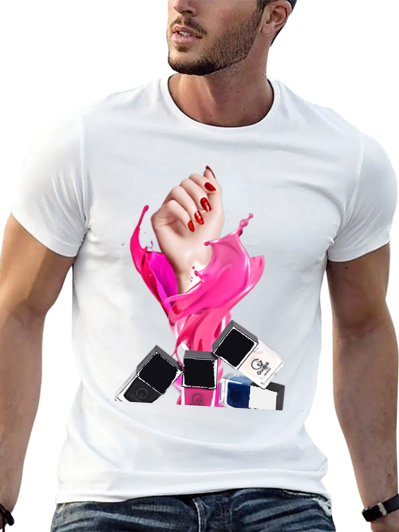 Nail Polish Splash Graphic T-Shirt
