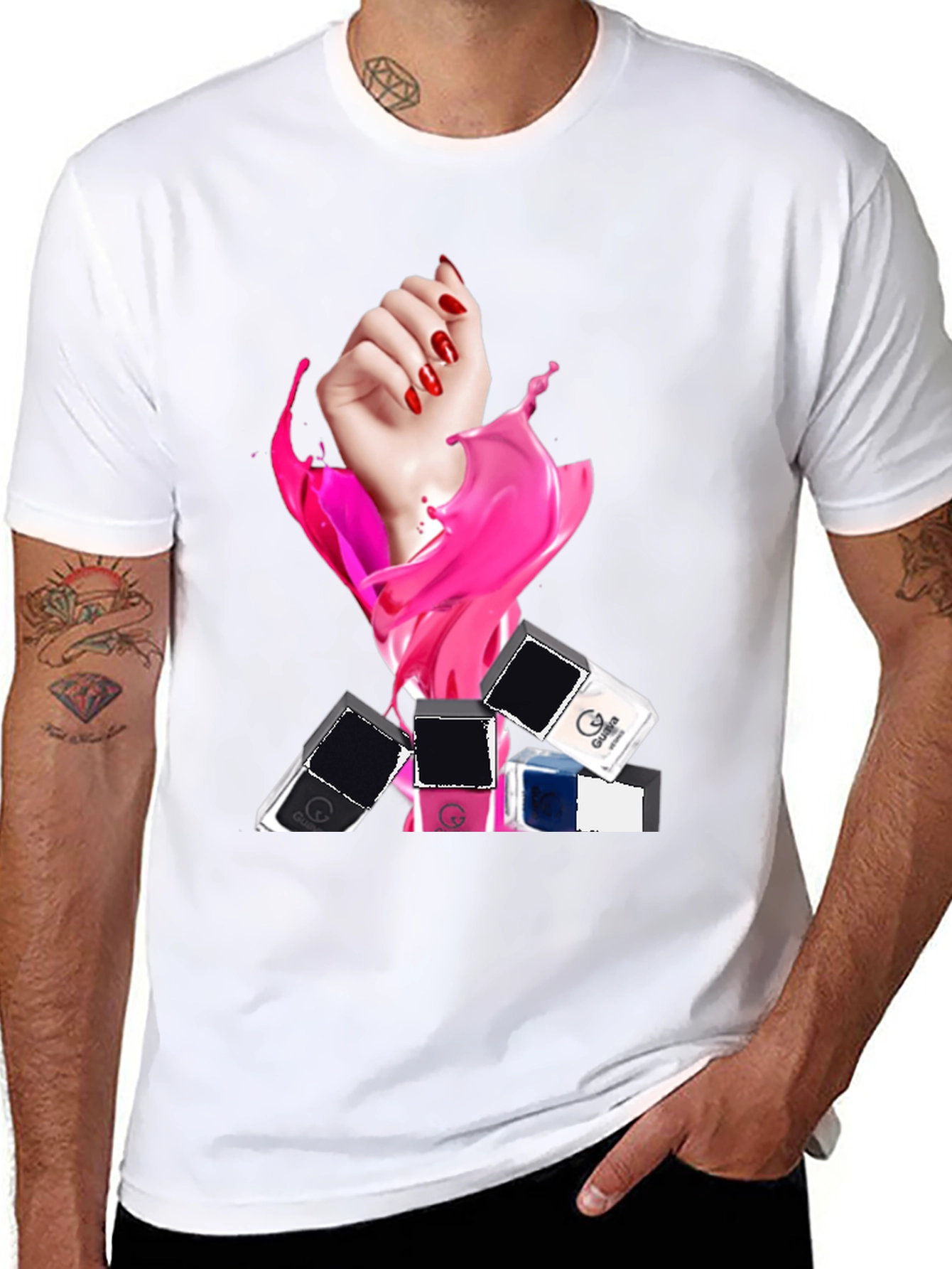 Nail Polish Splash Graphic T-Shirt