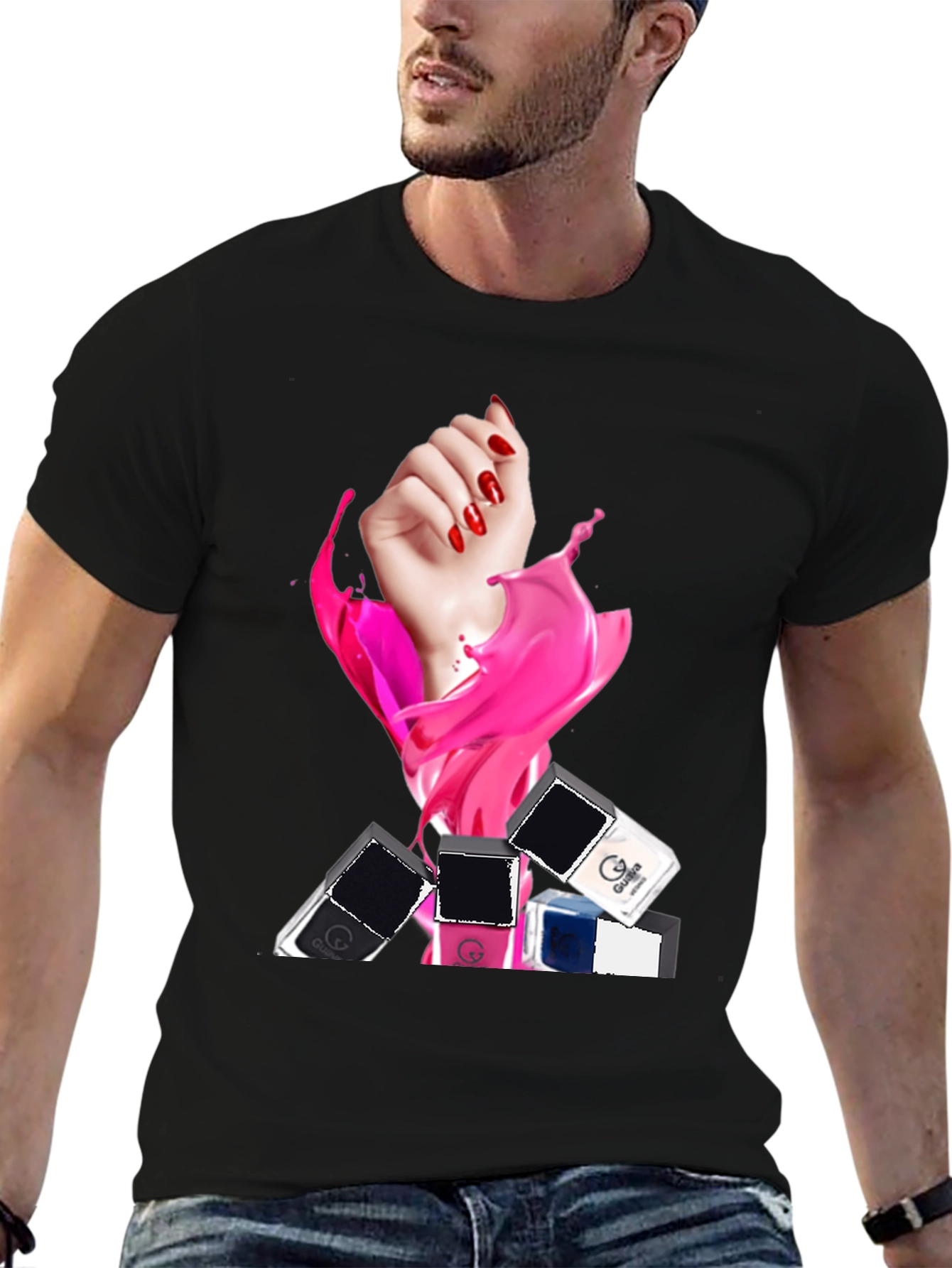 Nail Polish Splash Graphic T-Shirt