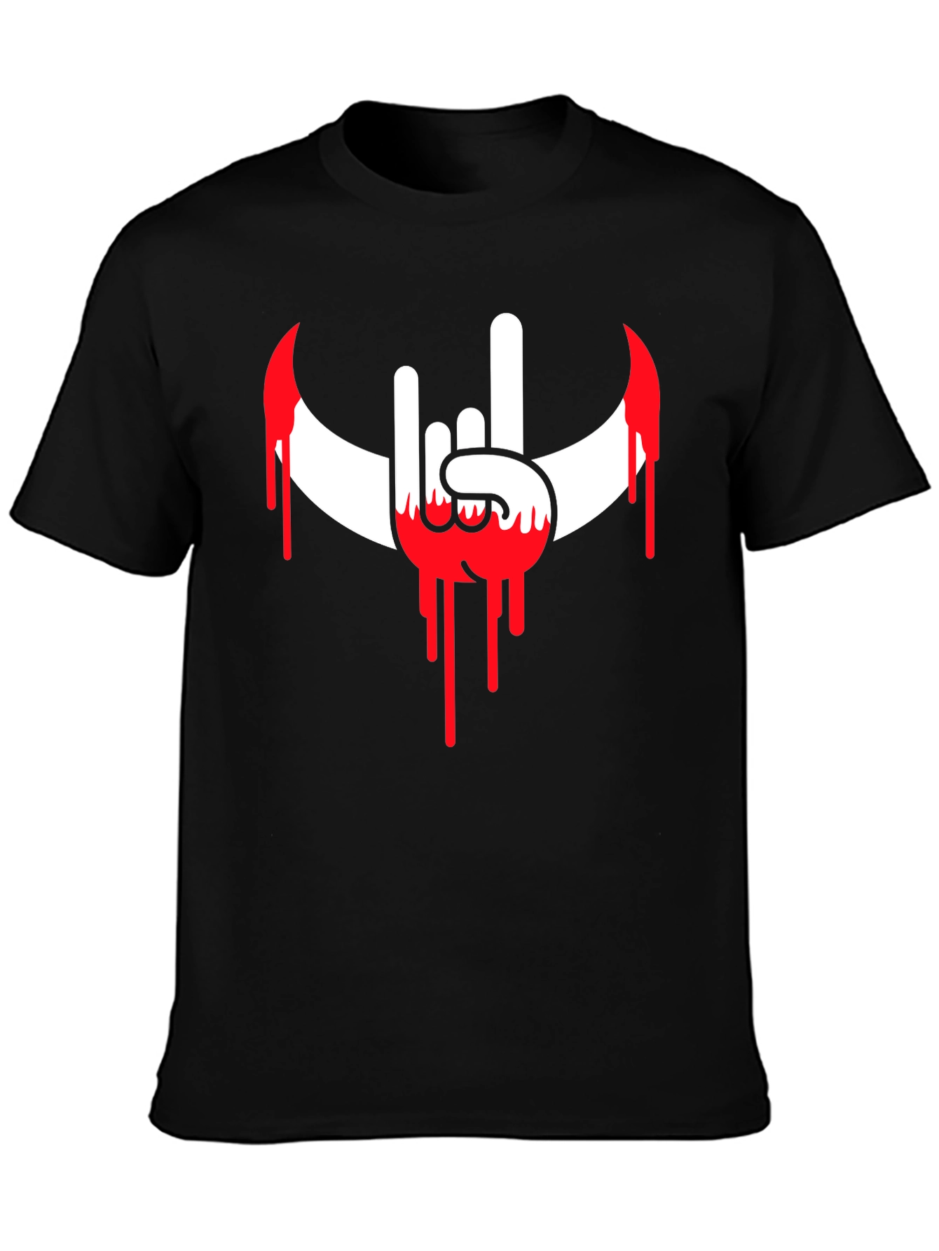 Rock On Bloody Crescent T-Shirt - Black