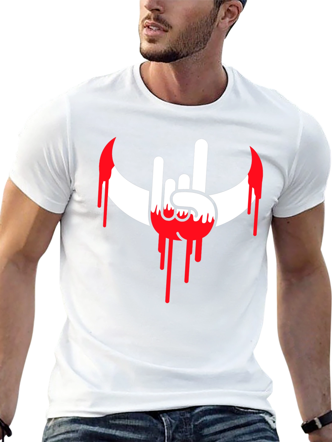 Rock On Bloody Crescent T-Shirt - Black