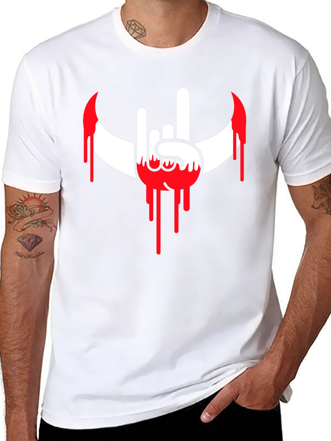 Rock On Bloody Crescent T-Shirt - Black